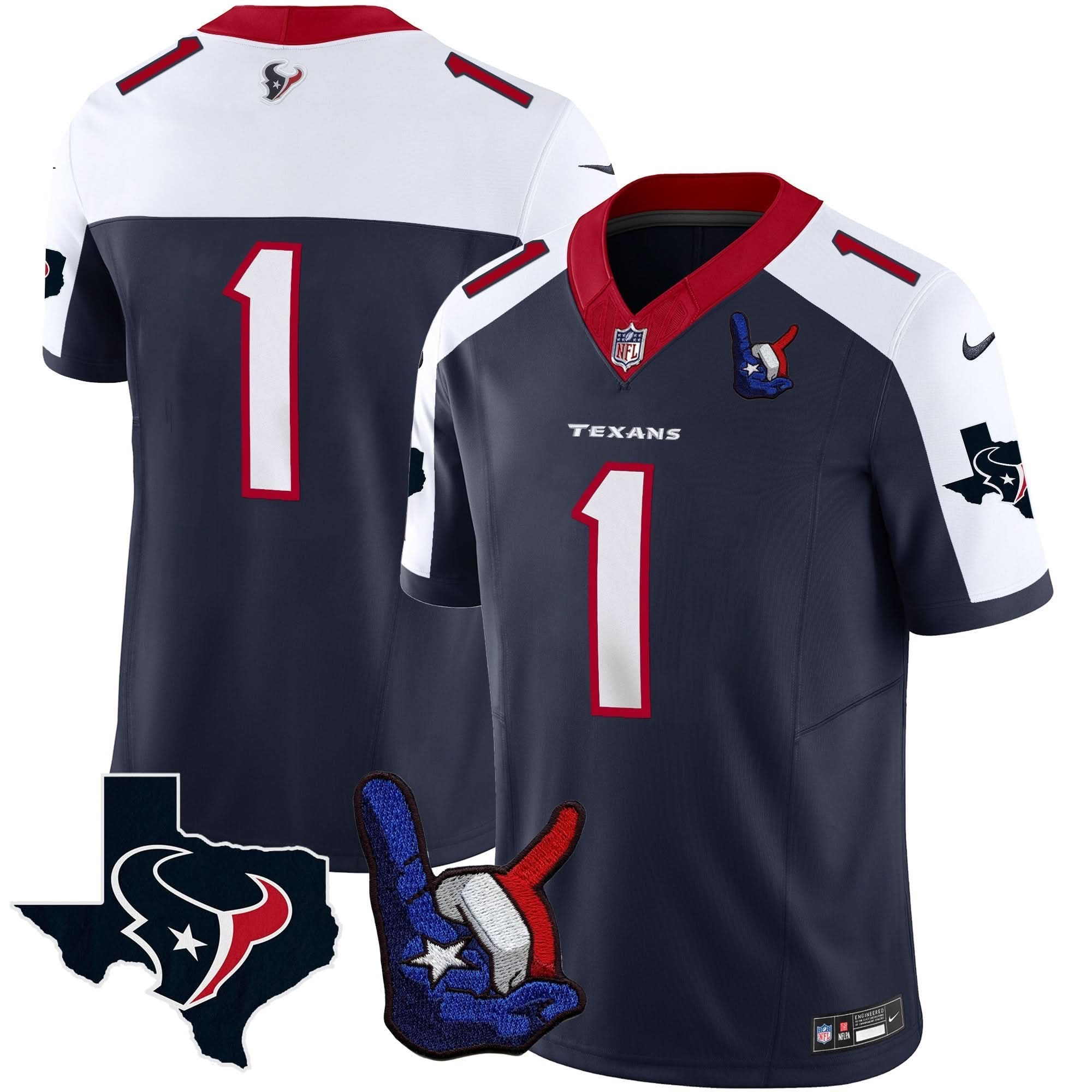 HT Hand Sign Throwing Up The H Vapor Jersey