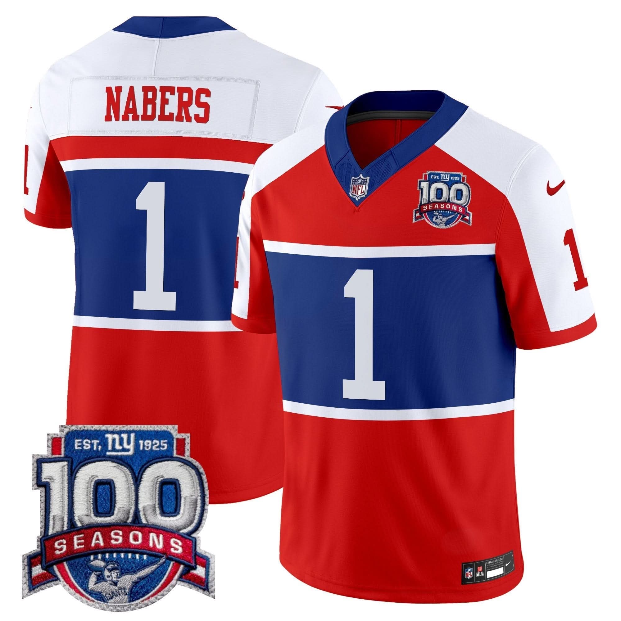 NYG 'Century Red' 100th Season Commemorative Vapor Jersey