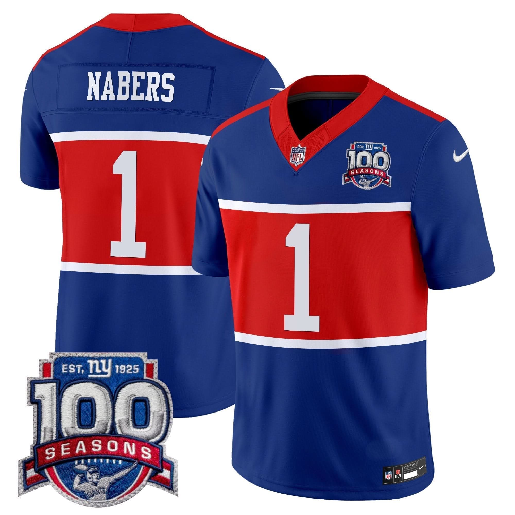 NYG 'Century Red' 100th Season Commemorative Vapor Jersey