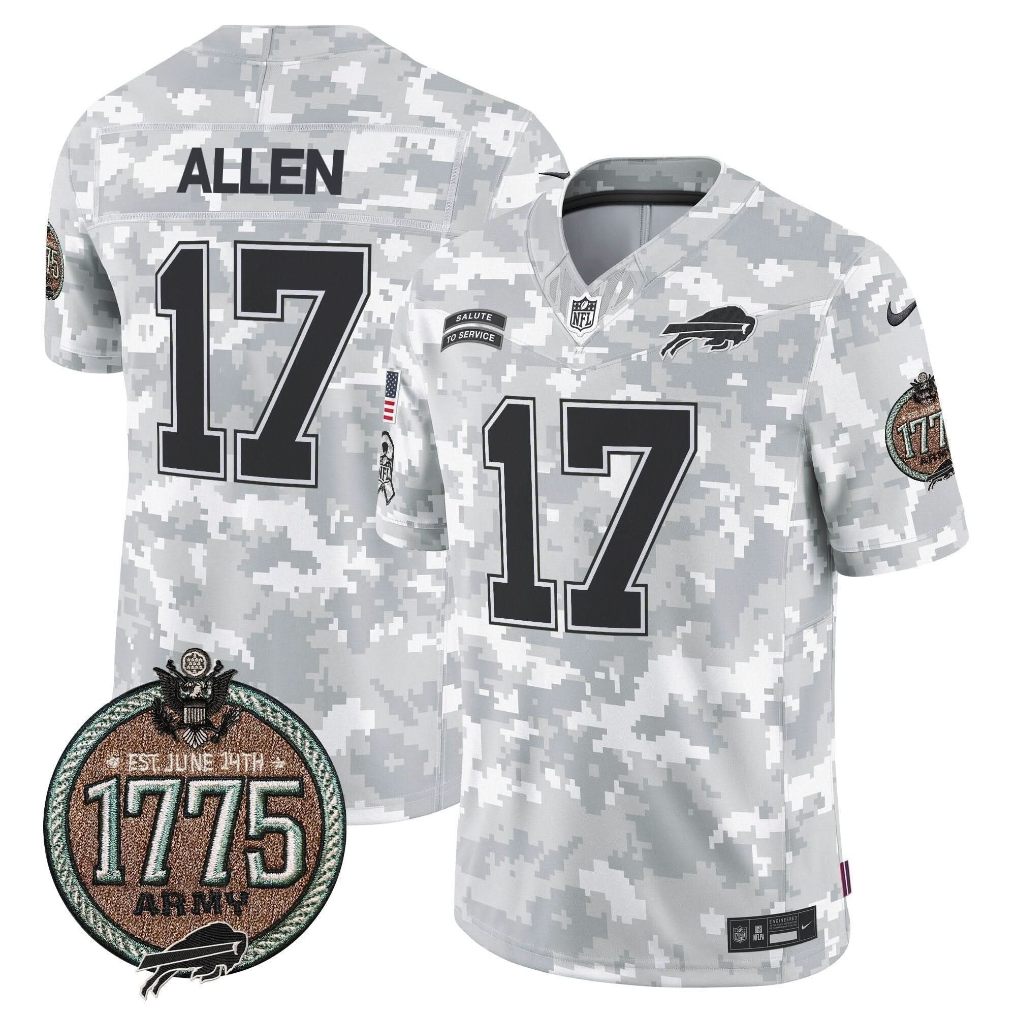 BUF 2024 Salute to Service Establishment Year Patch Vapor Limited Jersey
