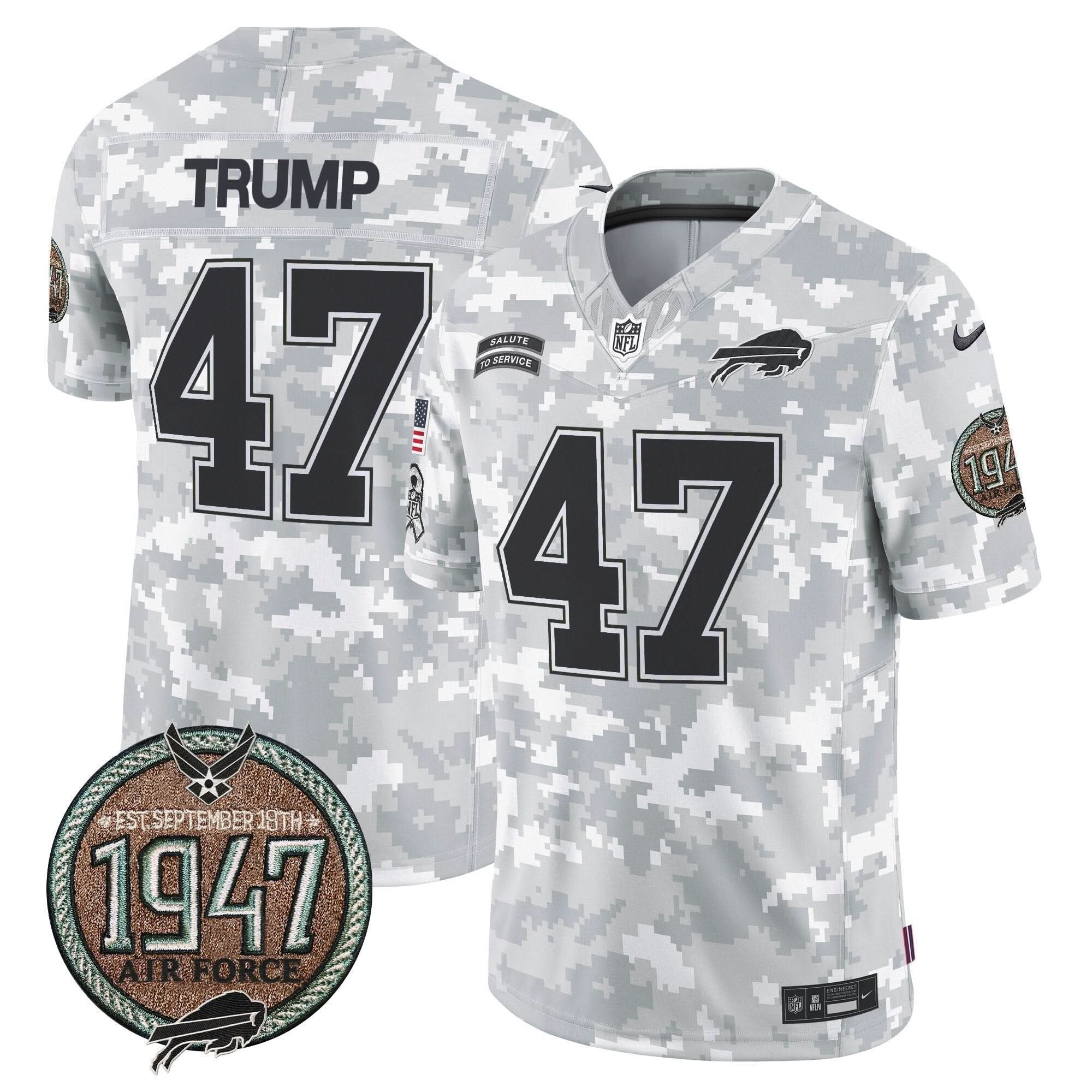 BUF 2024 Salute to Service Establishment Year Patch Vapor Limited Jersey