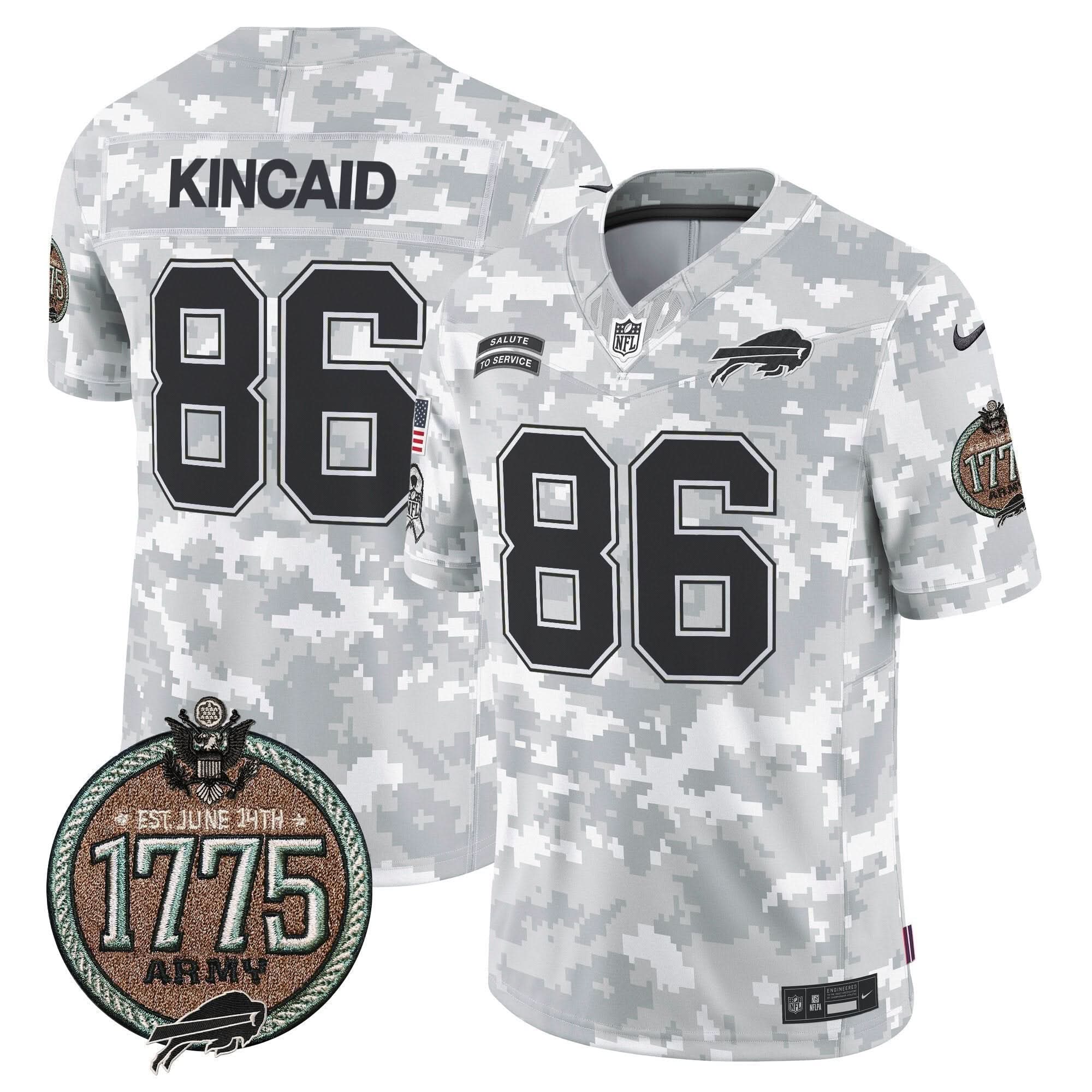 BUF 2024 Salute to Service Establishment Year Patch Vapor Limited Jersey