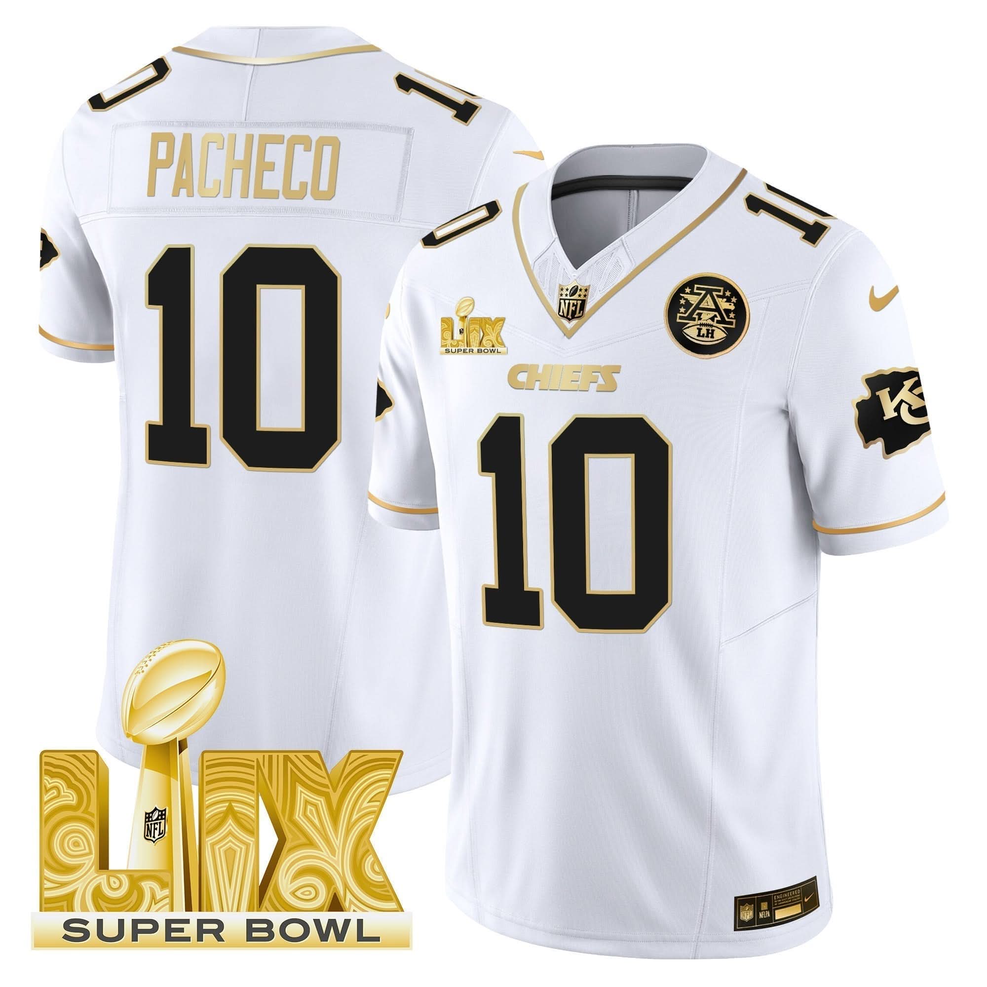 KC Super Bowl LIX Patch Gold Vapor Limited Jersey
