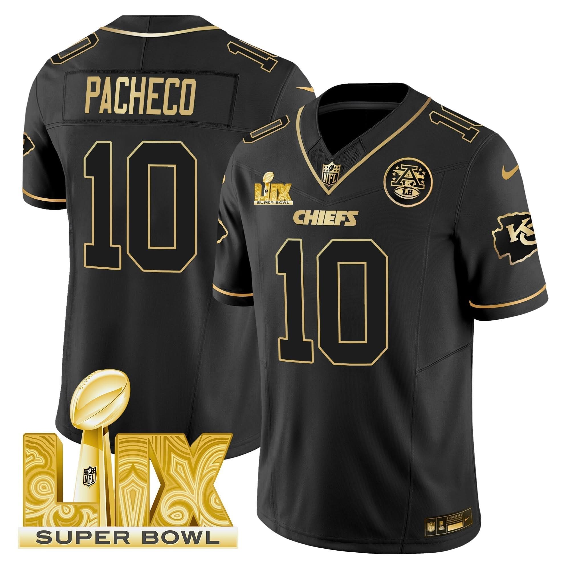 KC Super Bowl LIX Patch Gold Vapor Limited Jersey