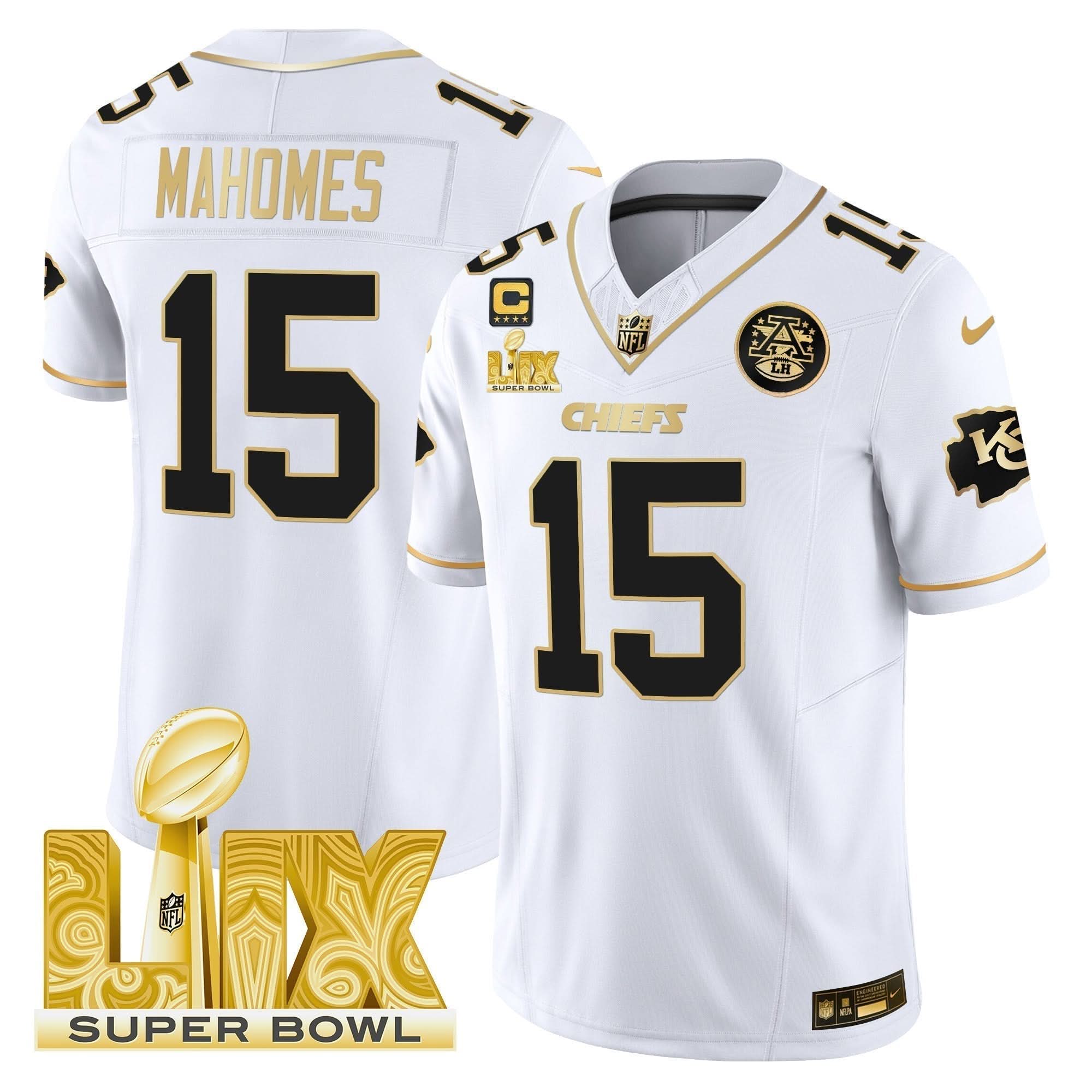 KC Super Bowl LIX Patch Gold Vapor Limited Jersey