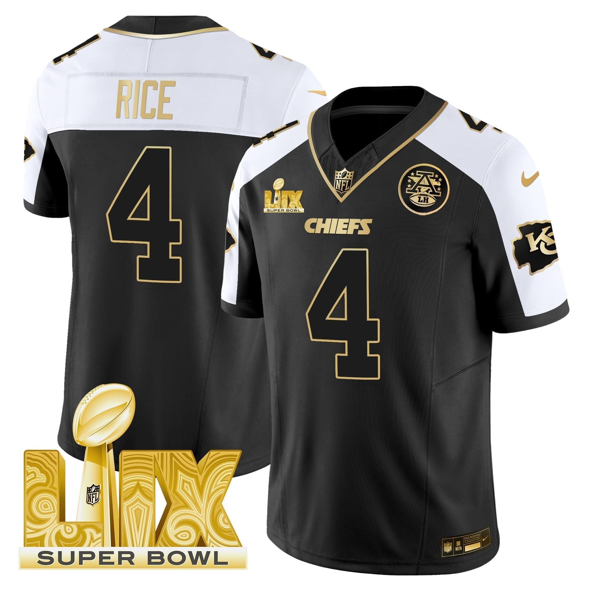 KC Super Bowl LIX Patch Gold Vapor Limited Jersey