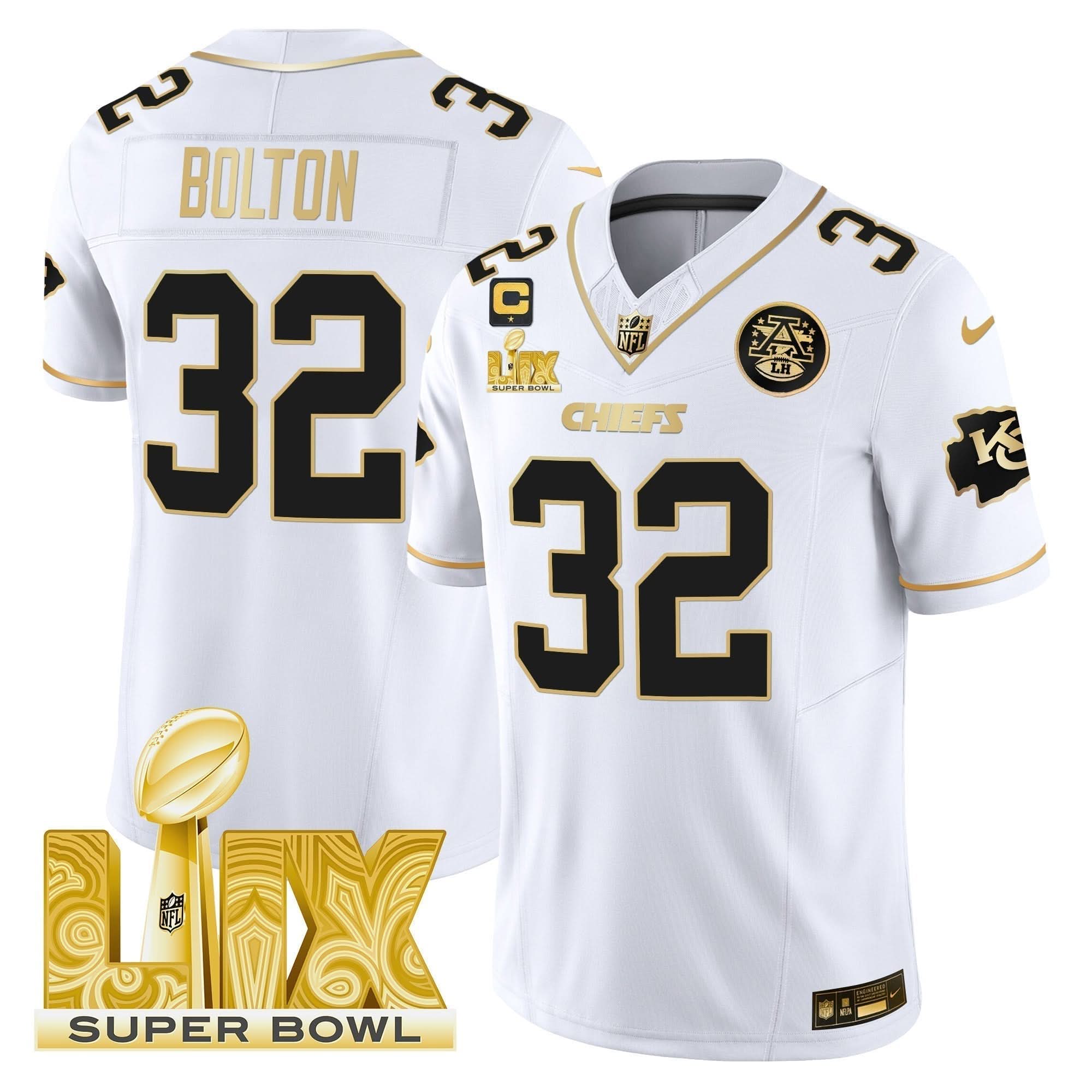 KC Super Bowl LIX Patch Gold Vapor Limited Jersey