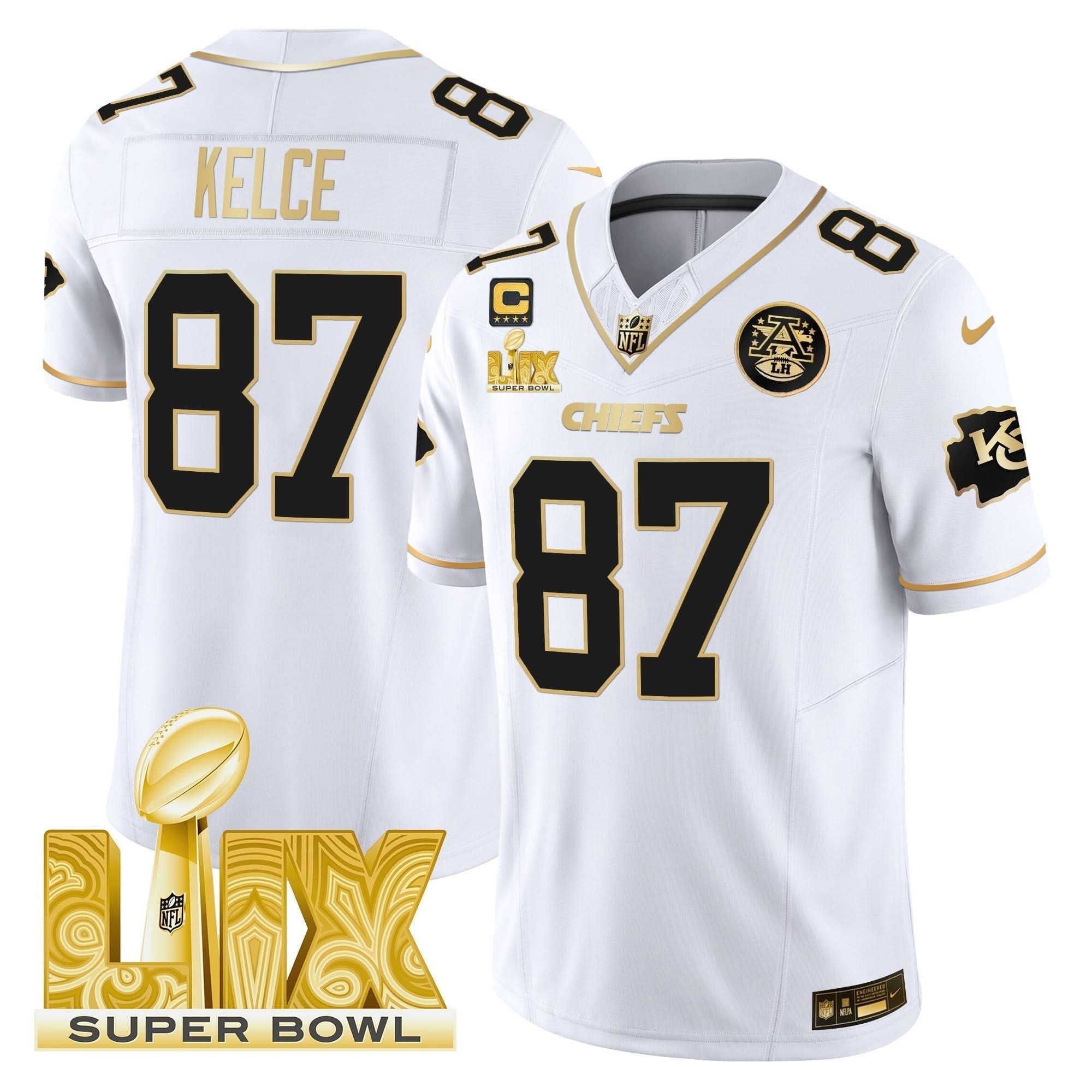 KC Super Bowl LIX Patch Gold Vapor Limited Jersey
