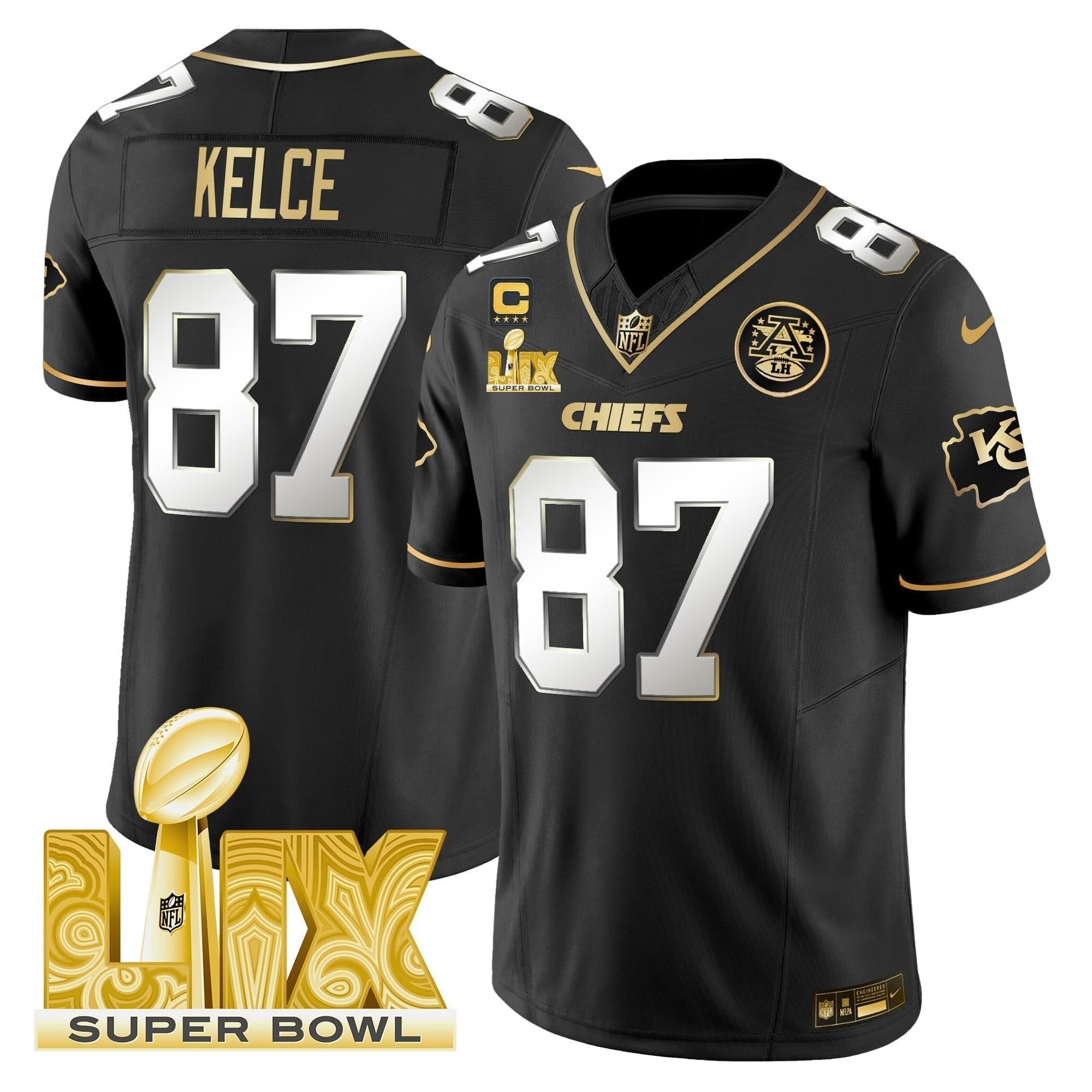 KC Super Bowl LIX Patch Gold Vapor Limited Jersey