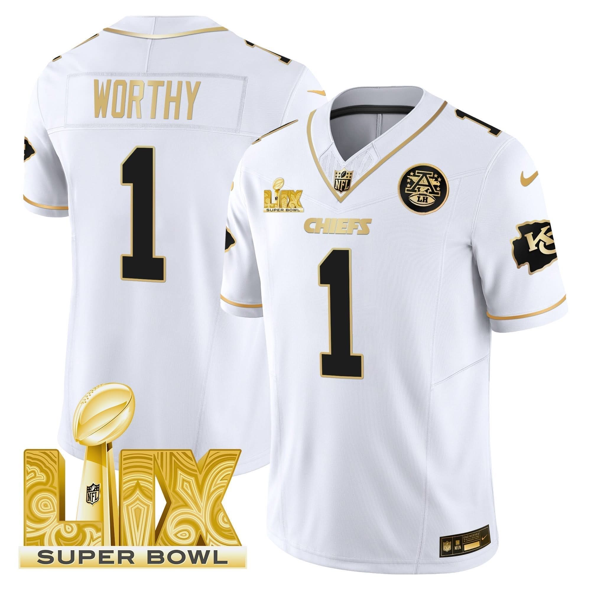 KC Super Bowl LIX Patch Gold Vapor Limited Jersey