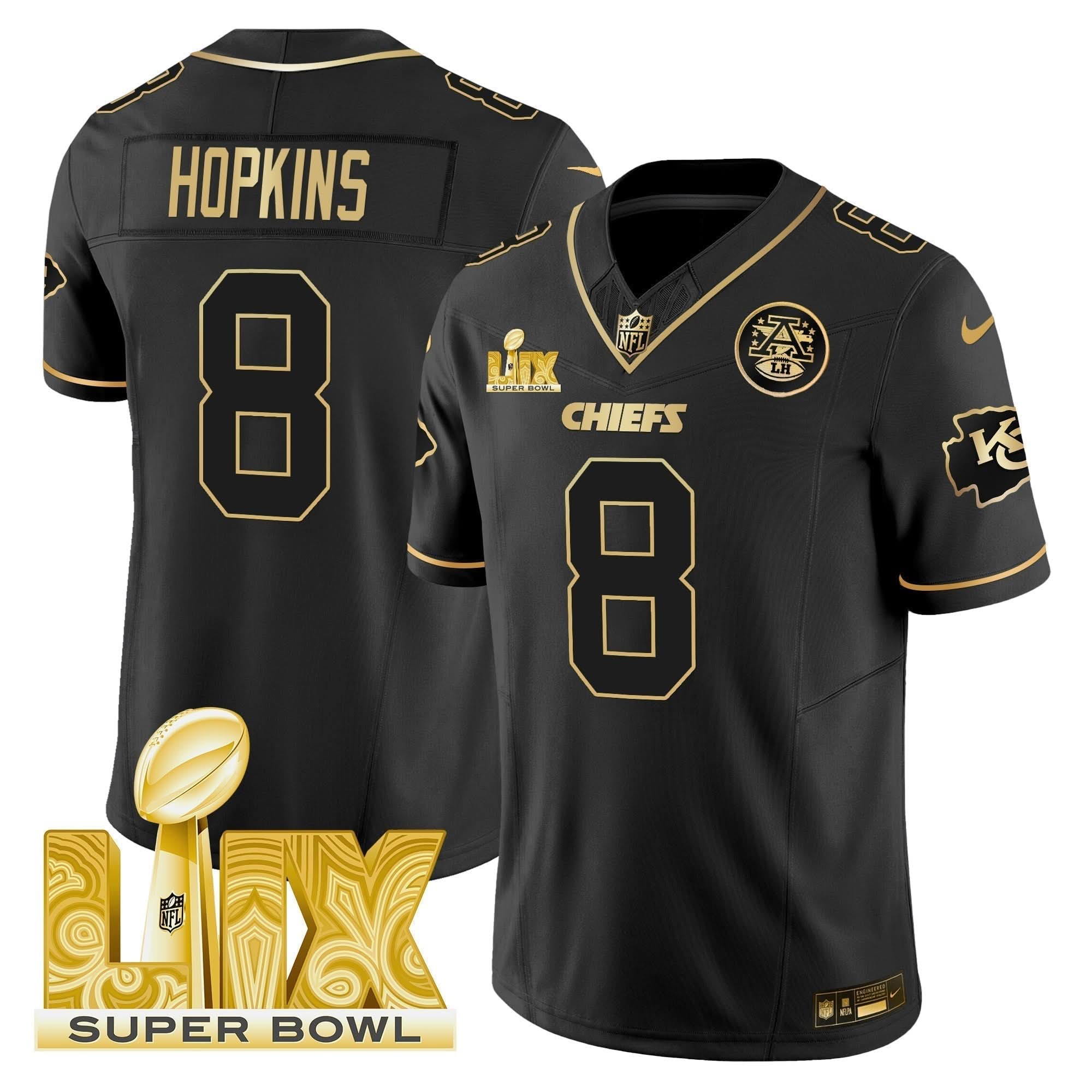 KC Super Bowl LIX Patch Gold Vapor Limited Jersey