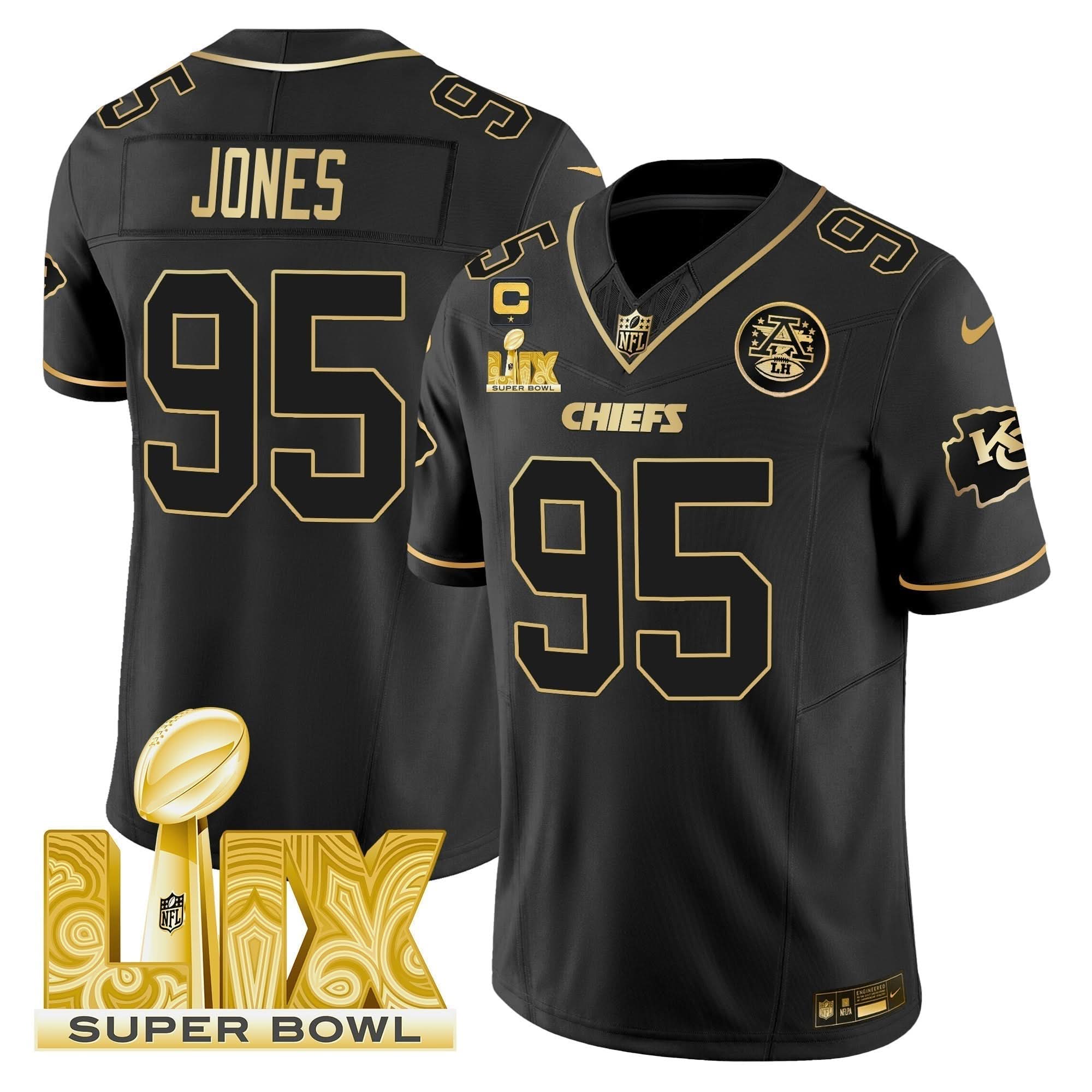 KC Super Bowl LIX Patch Gold Vapor Limited Jersey