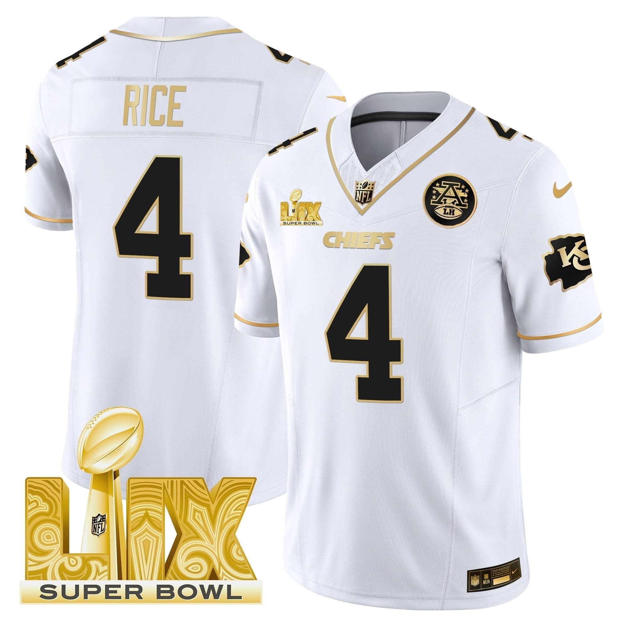 KC Super Bowl LIX Patch Gold Vapor Limited Jersey