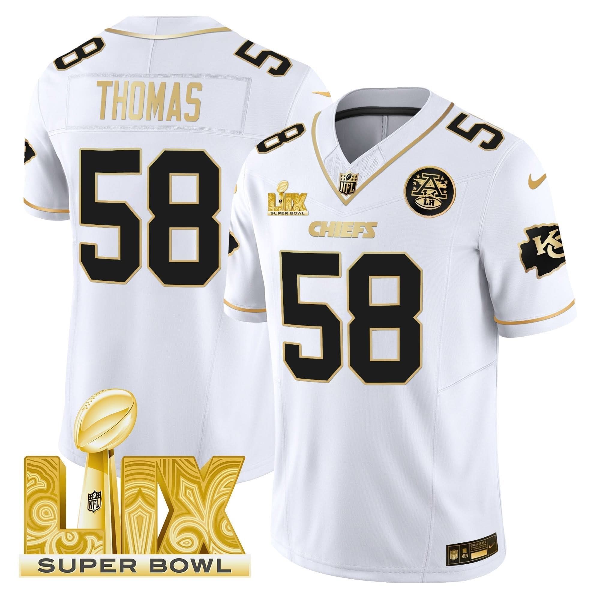 KC Super Bowl LIX Patch Gold Vapor Limited Jersey