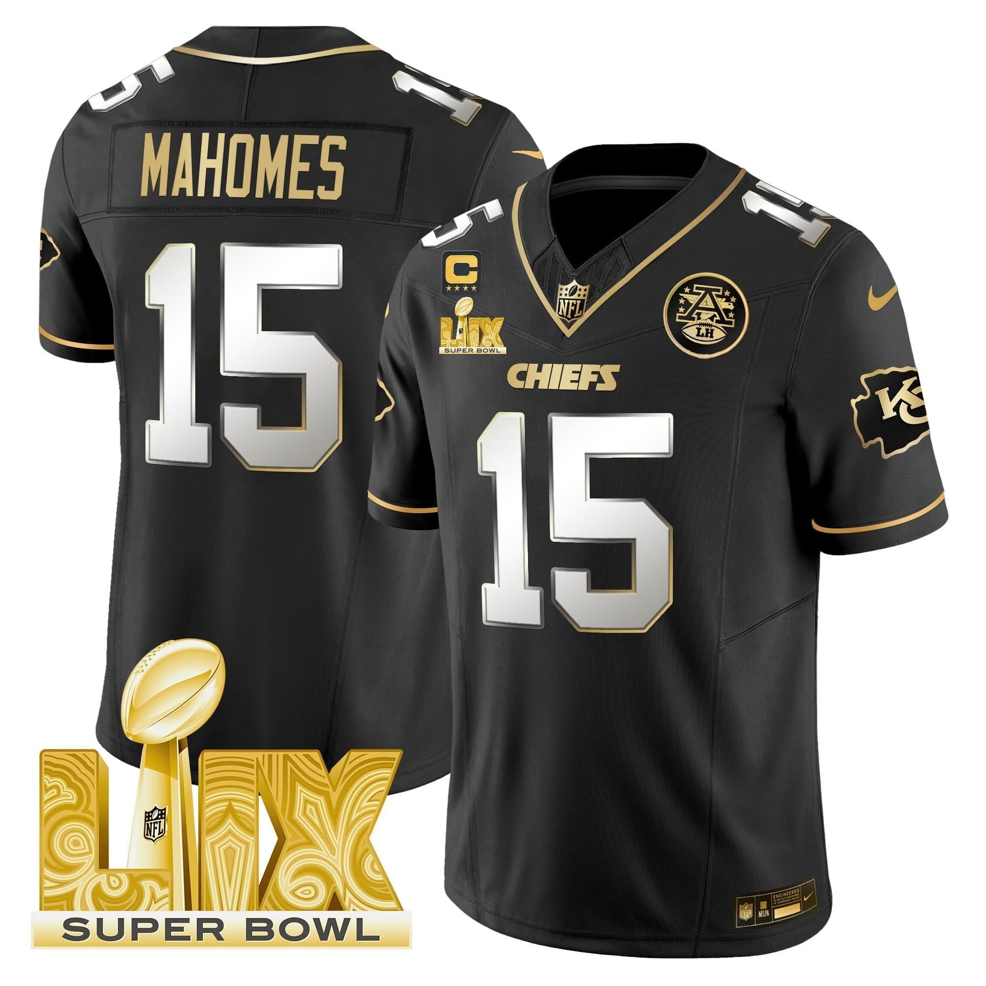 KC Super Bowl LIX Patch Gold Vapor Limited Jersey