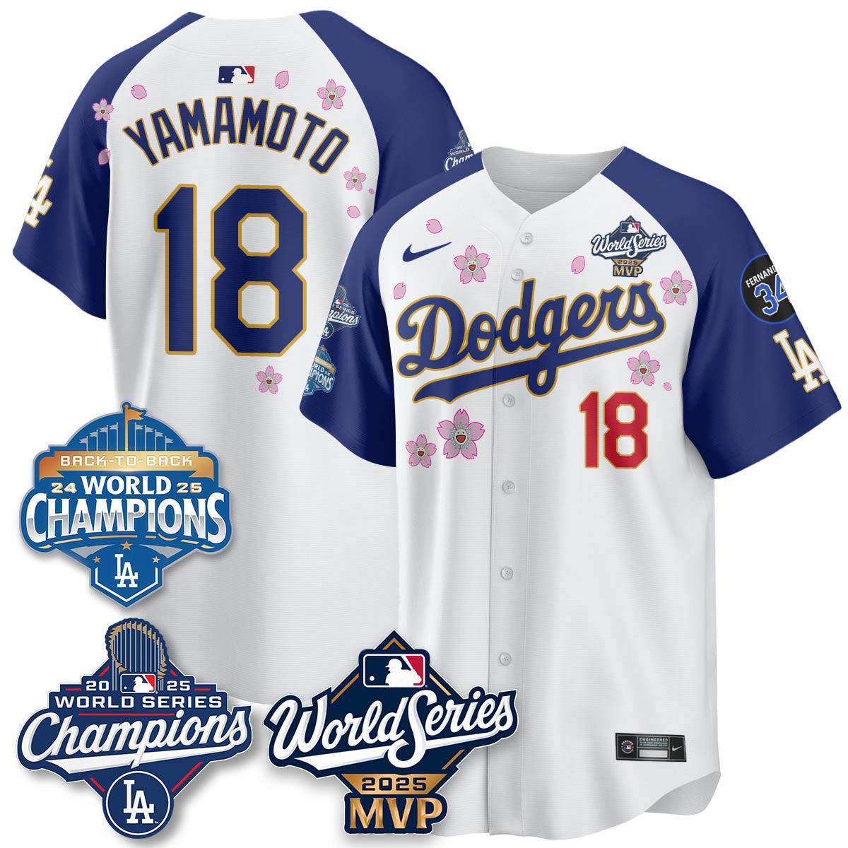 Yoshinobu Yamamoto LAD 2025 World Series MVP Men Jersey - All Stitched