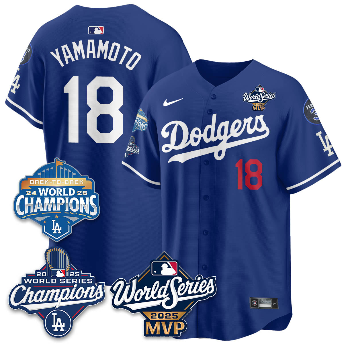 Yoshinobu Yamamoto LAD 2025 World Series MVP Men Jersey - All Stitched