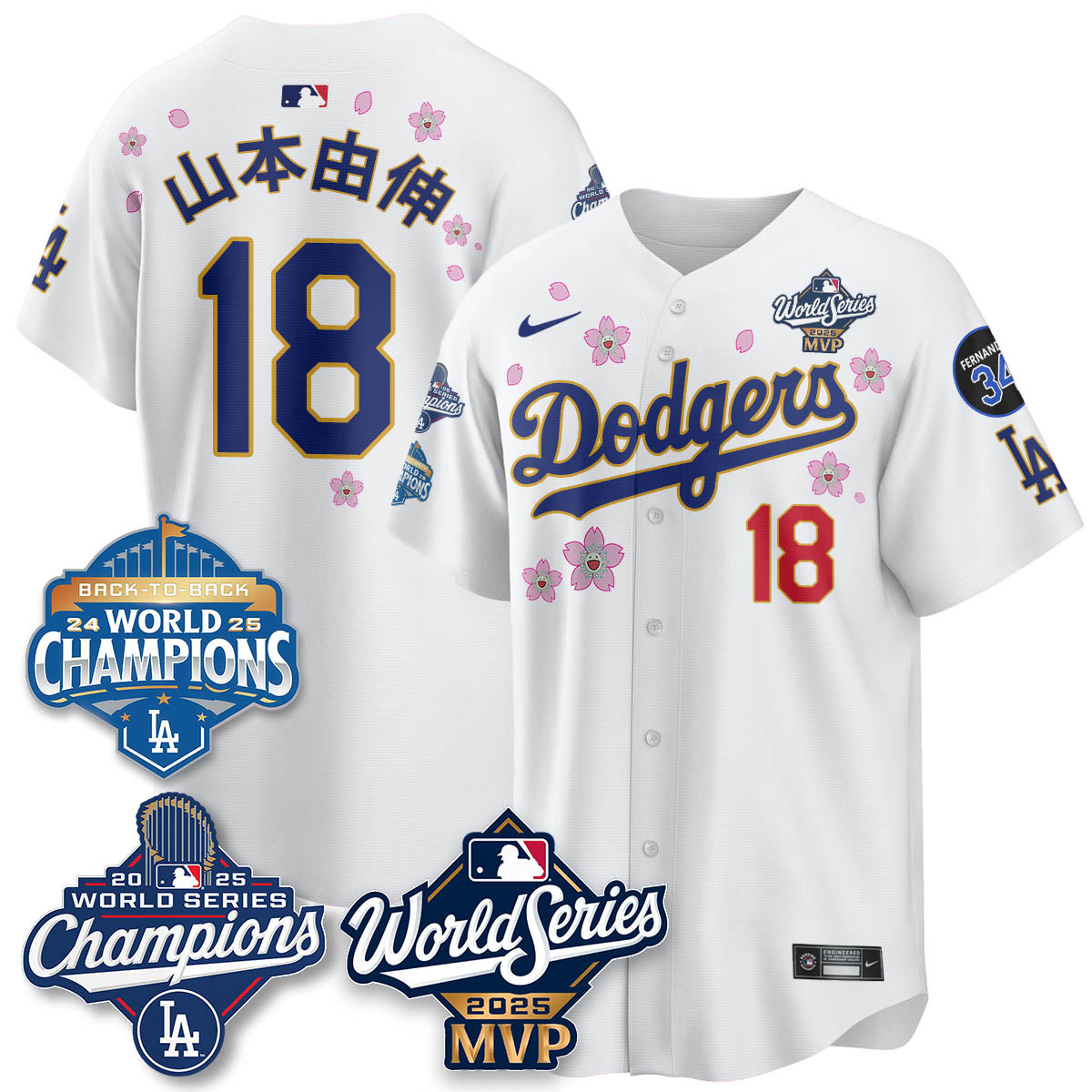 Yoshinobu Yamamoto LAD 2025 World Series MVP Men Jersey - All Stitched