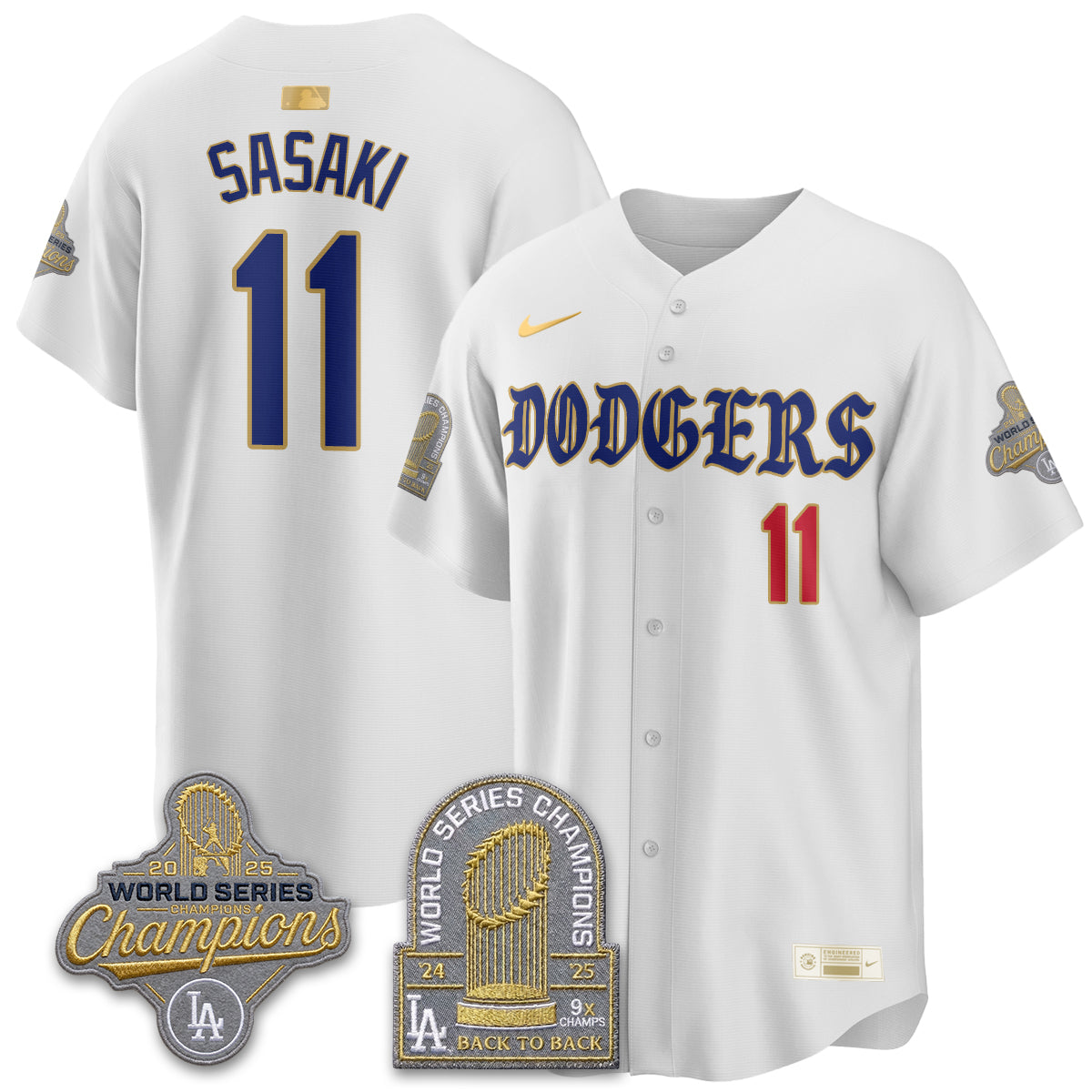 Los Angeles Dodgers Vapor Limited Jersey - Back to Back 9x Champs - All Stitched