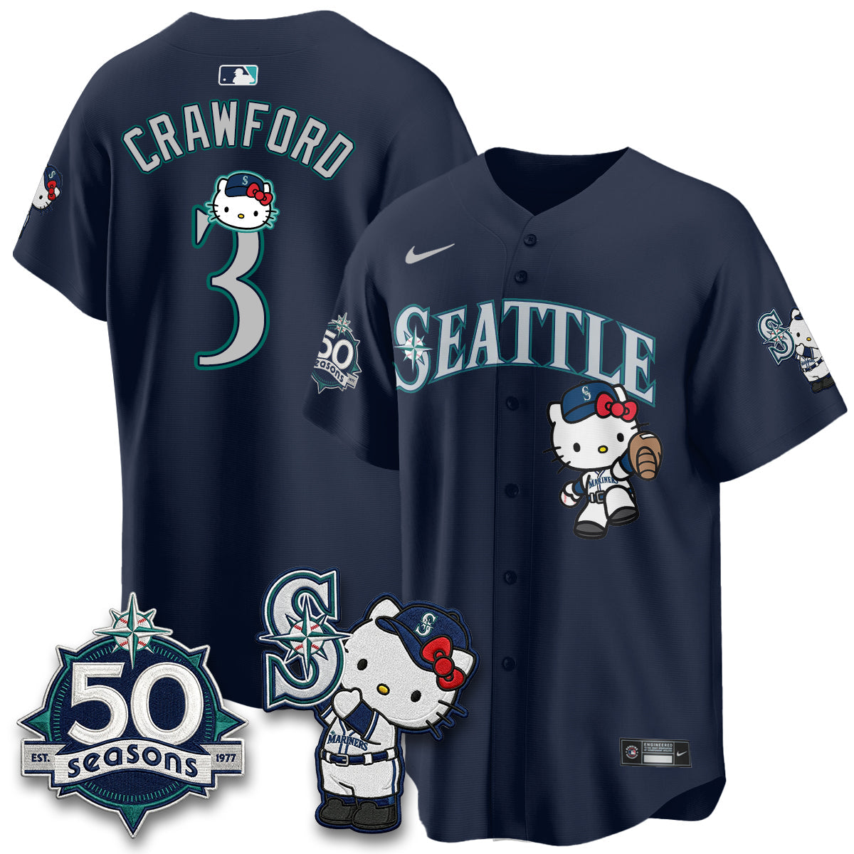 Seattle Mariners x Meow KT Night Limited Jersey - All Stitched V2