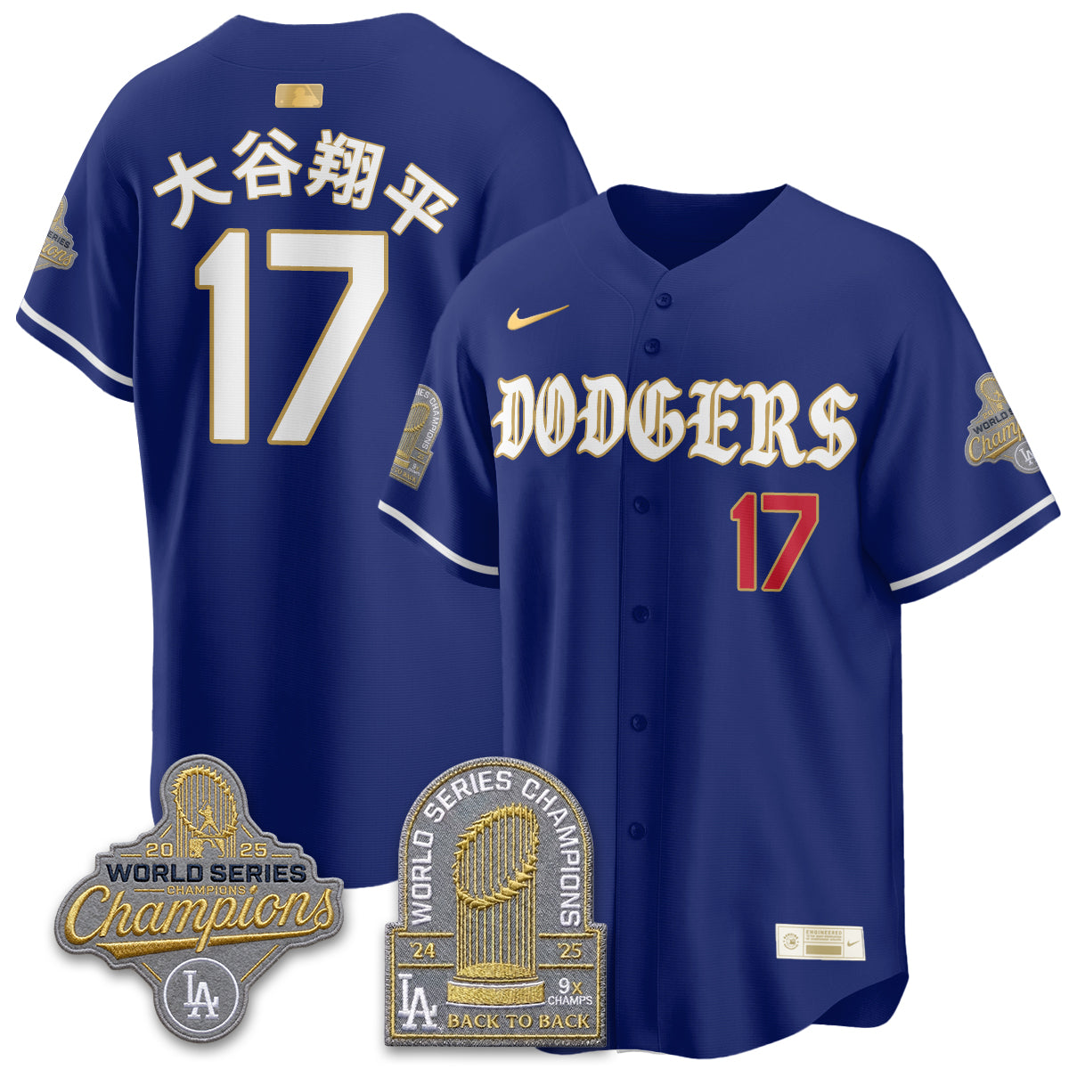 Los Angeles Dodgers Vapor Limited Jersey - Back to Back 9x Champs - All Stitched
