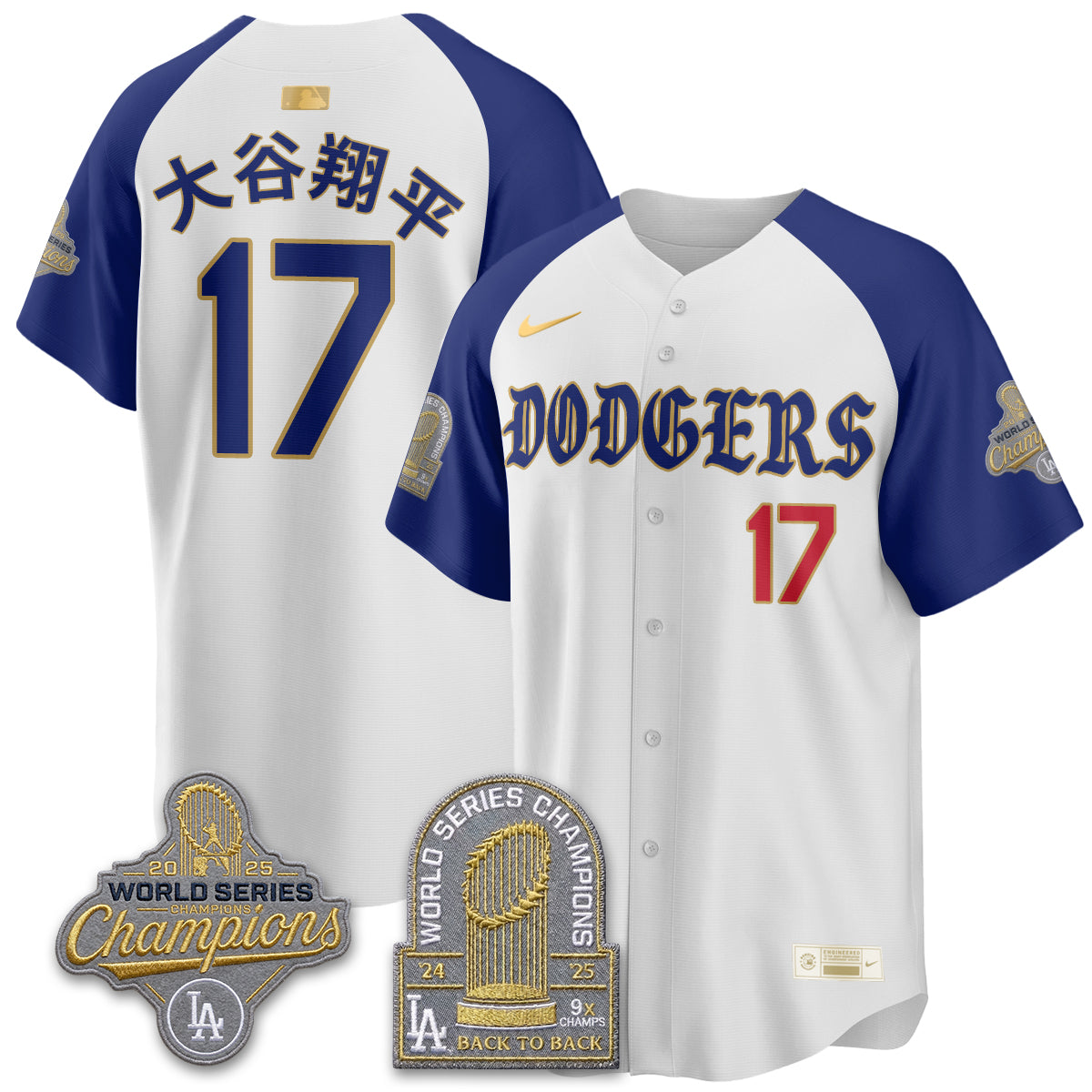 Los Angeles Dodgers Vapor Limited Jersey - Back to Back 9x Champs - All Stitched