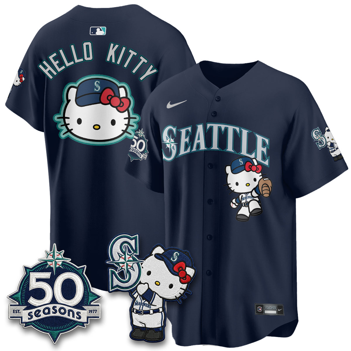 Seattle Mariners x Meow KT Night Limited Jersey - All Stitched V2