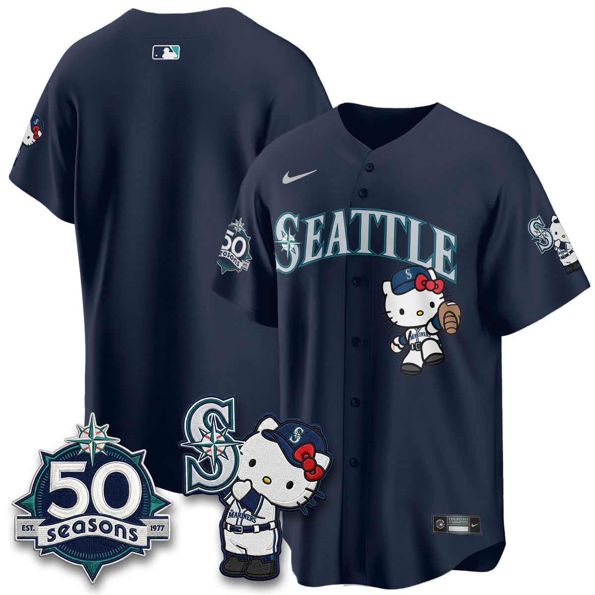 Seattle Mariners x Meow KT Night Limited Jersey - All Stitched V2