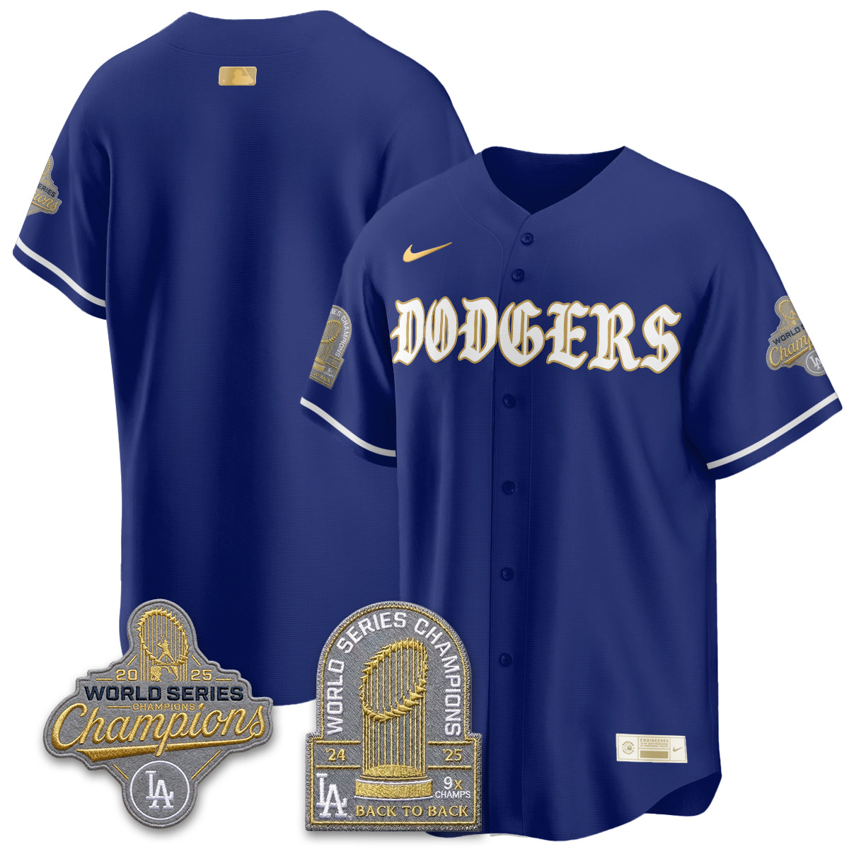 Los Angeles Dodgers Vapor Limited Jersey - Back to Back 9x Champs - All Stitched