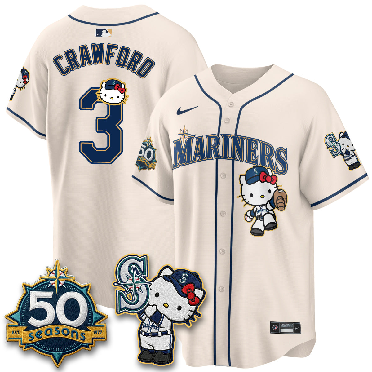 Seattle Mariners x Meow KT Night Limited Jersey - All Stitched V2
