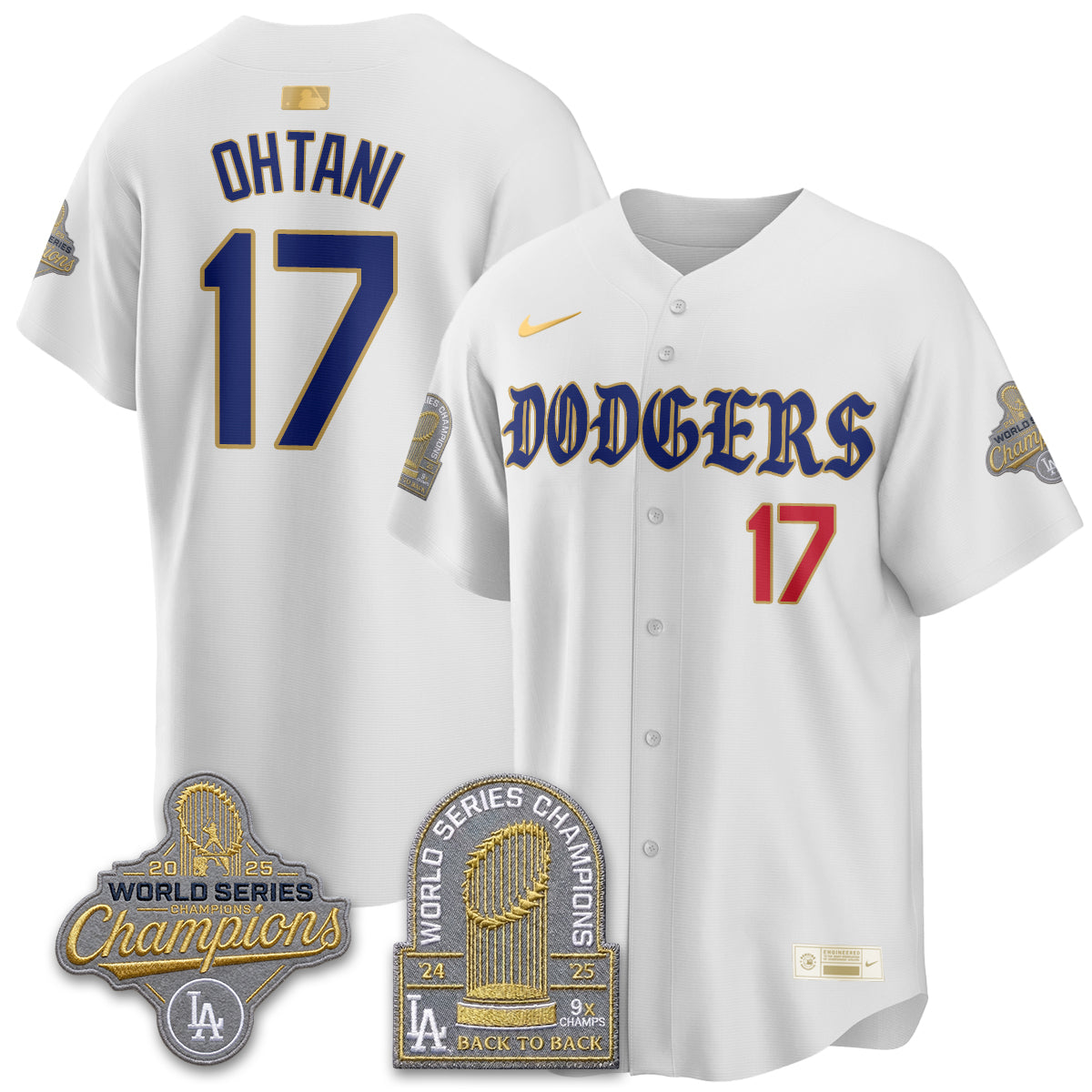 Los Angeles Dodgers Vapor Limited Jersey - Back to Back 9x Champs - All Stitched