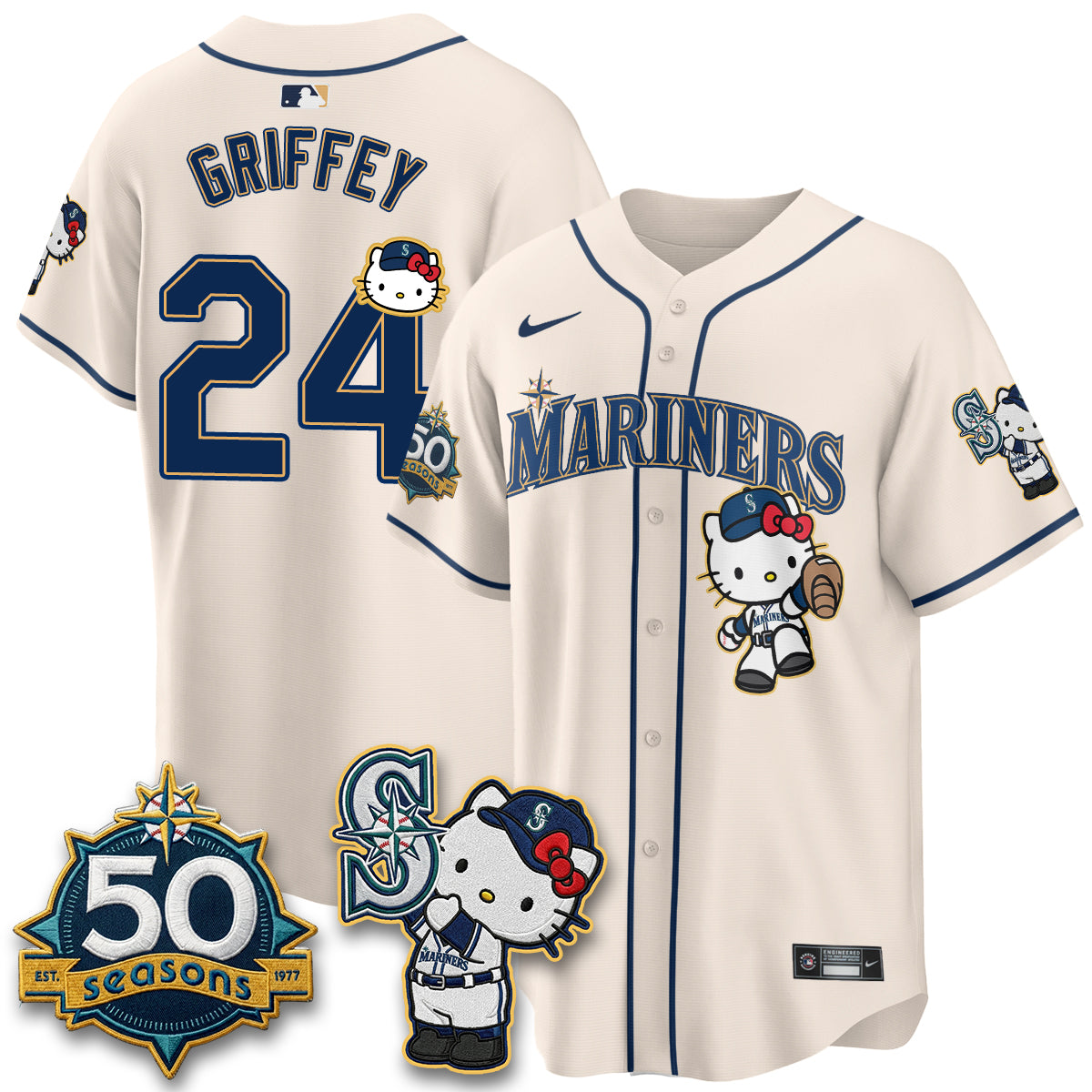 Seattle Mariners x Meow KT Night Limited Jersey - All Stitched V2