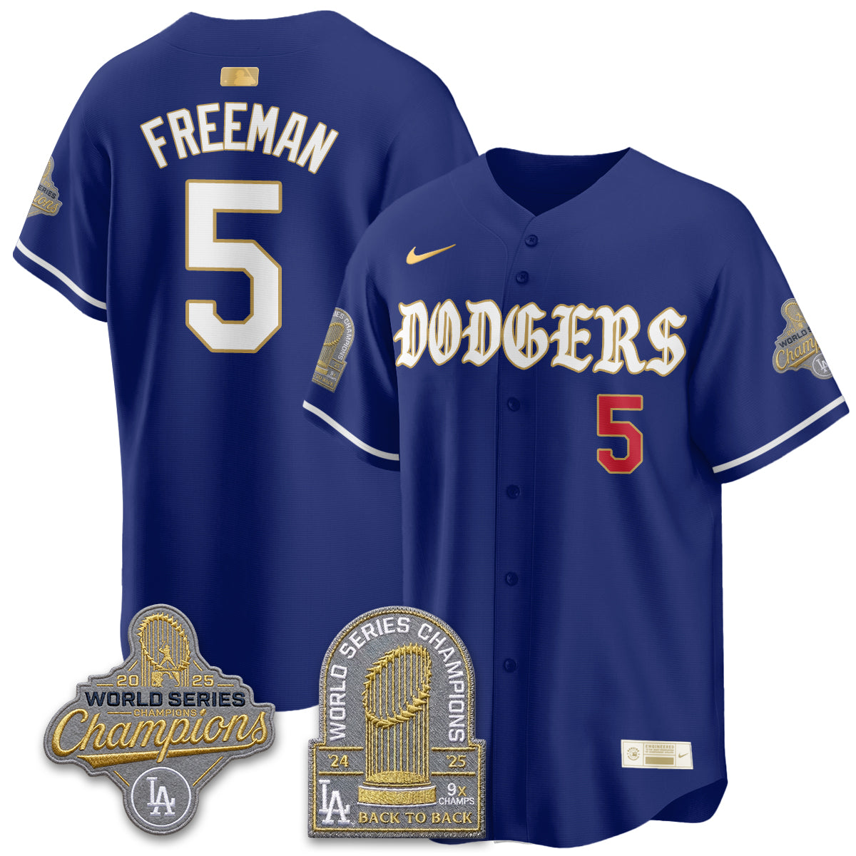 Los Angeles Dodgers Vapor Limited Jersey - Back to Back 9x Champs - All Stitched
