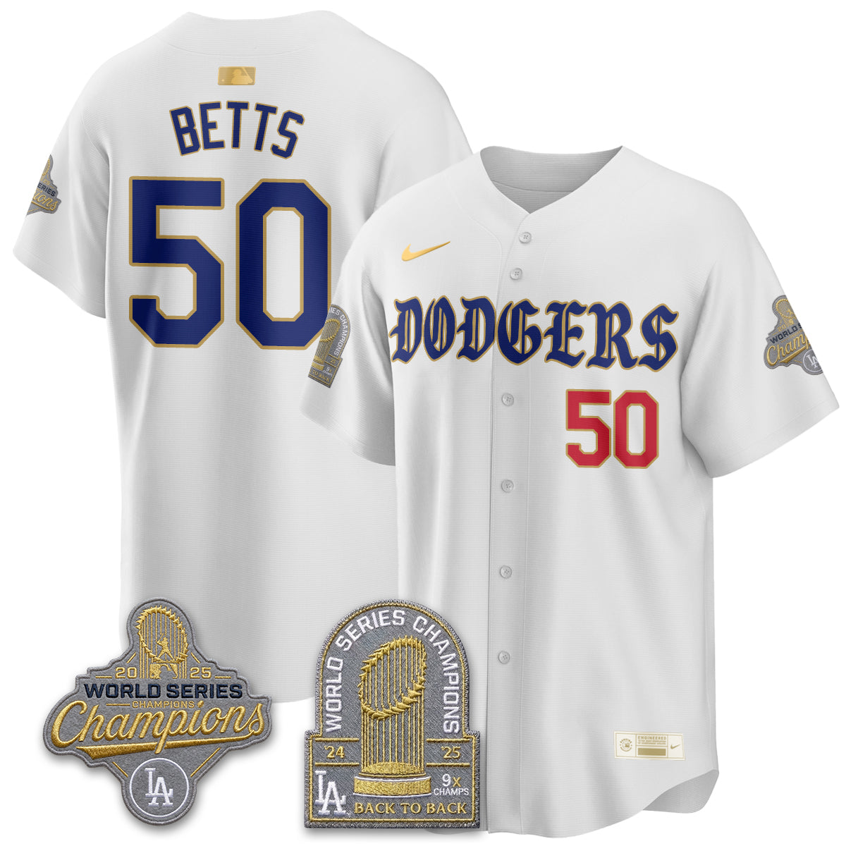 Los Angeles Dodgers Vapor Limited Jersey - Back to Back 9x Champs - All Stitched