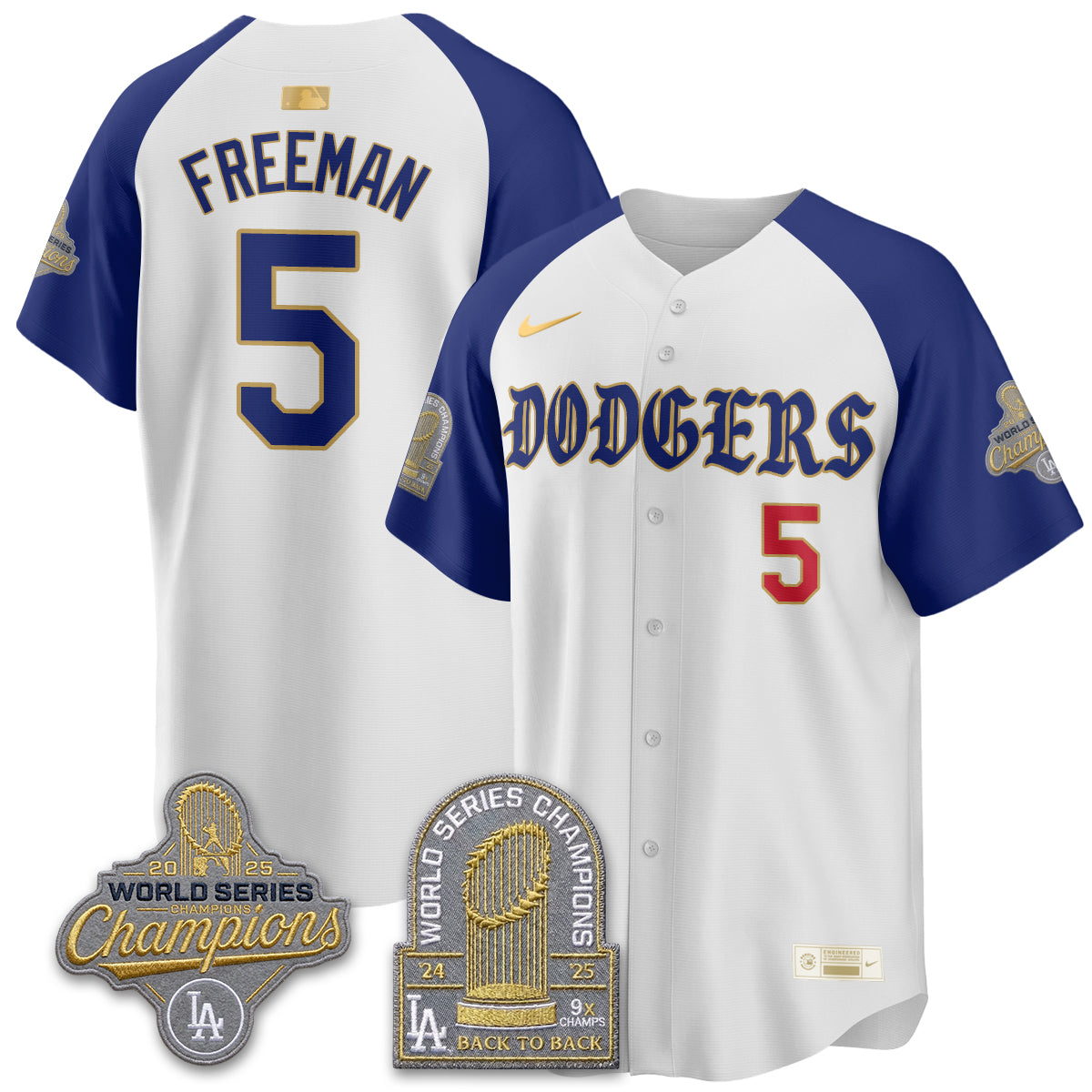 Los Angeles Dodgers Vapor Limited Jersey - Back to Back 9x Champs - All Stitched