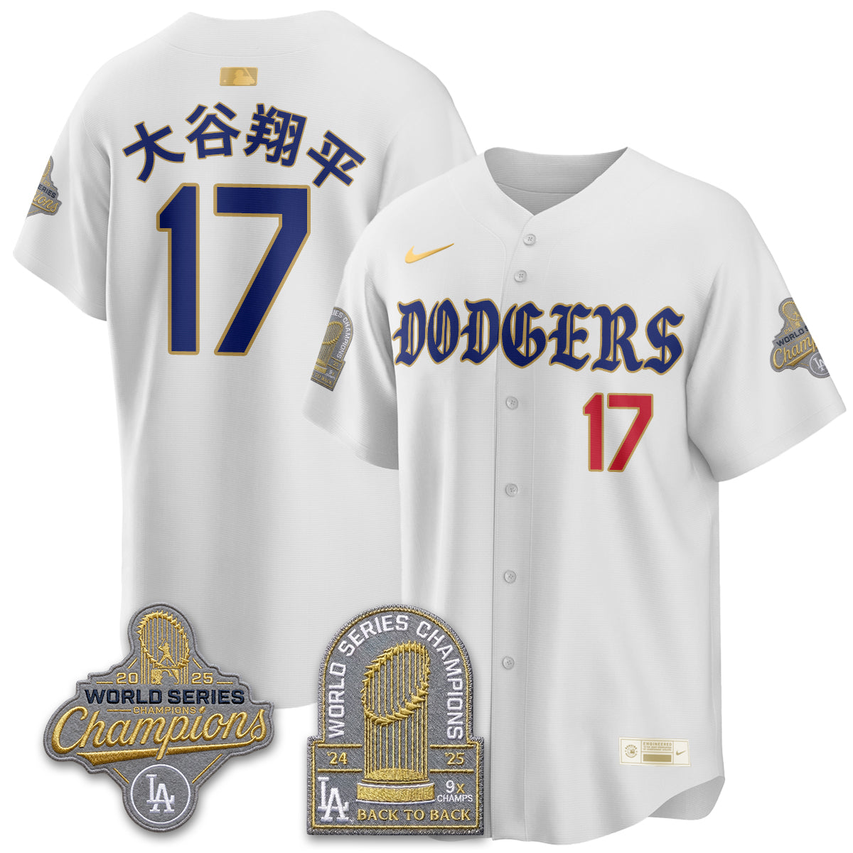 Los Angeles Dodgers Vapor Limited Jersey - Back to Back 9x Champs - All Stitched