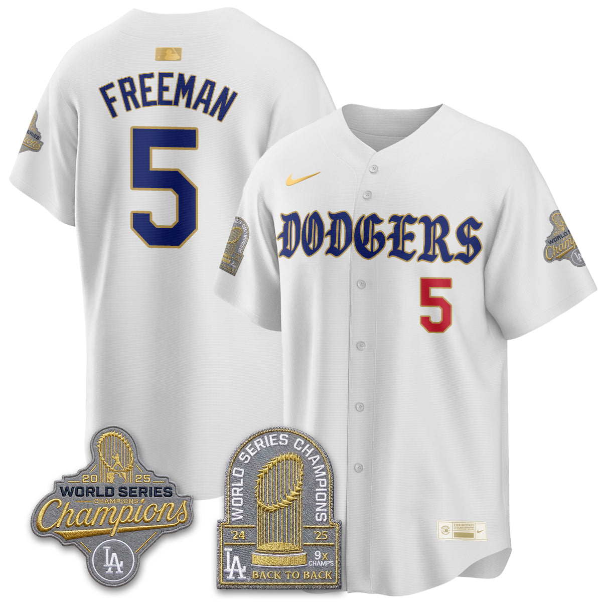 Los Angeles Dodgers Vapor Limited Jersey - Back to Back 9x Champs - All Stitched