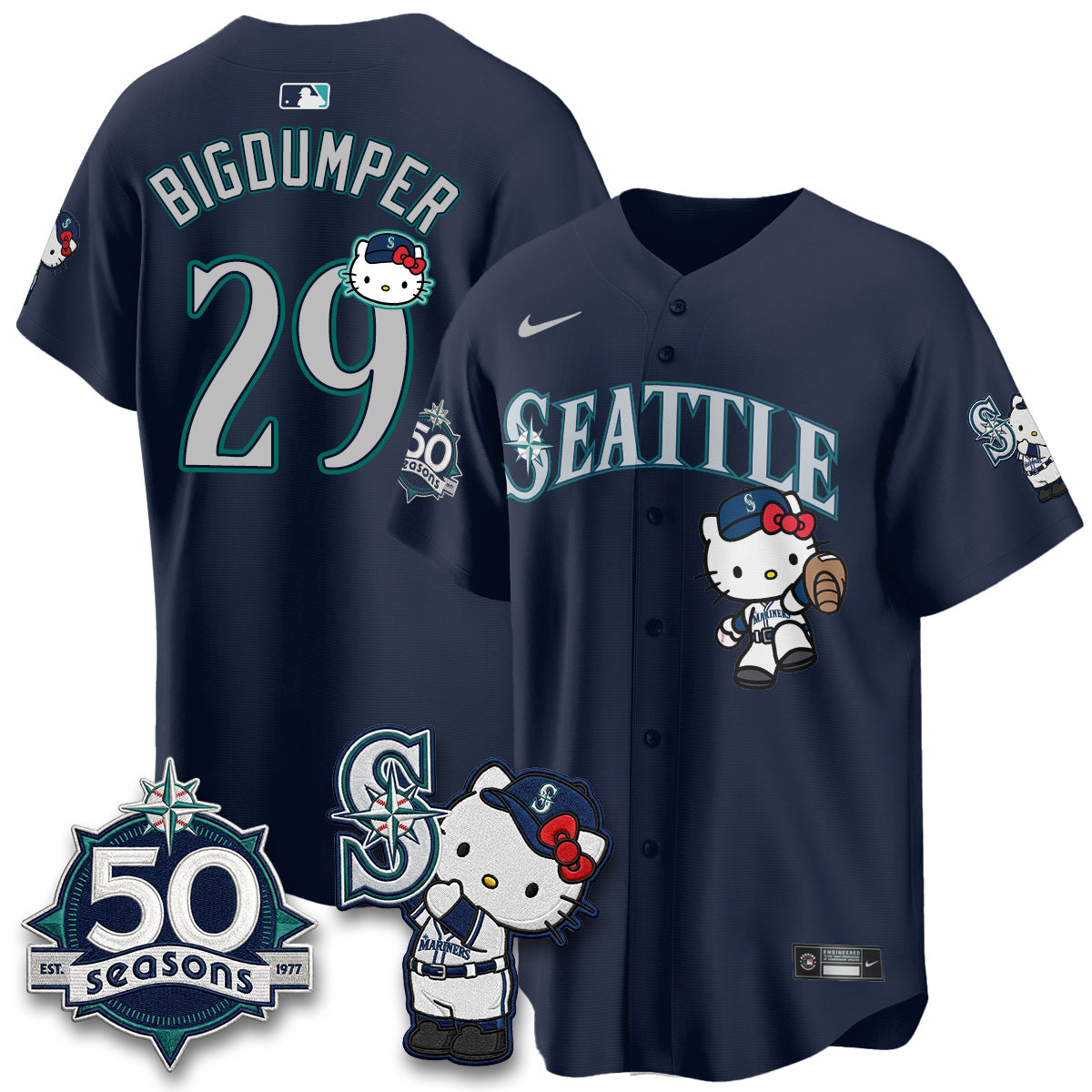 Seattle Mariners x Meow KT Night Limited Jersey - All Stitched V2