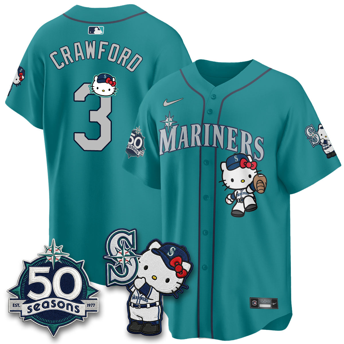 Seattle Mariners x Meow KT Night Limited Jersey - All Stitched V2
