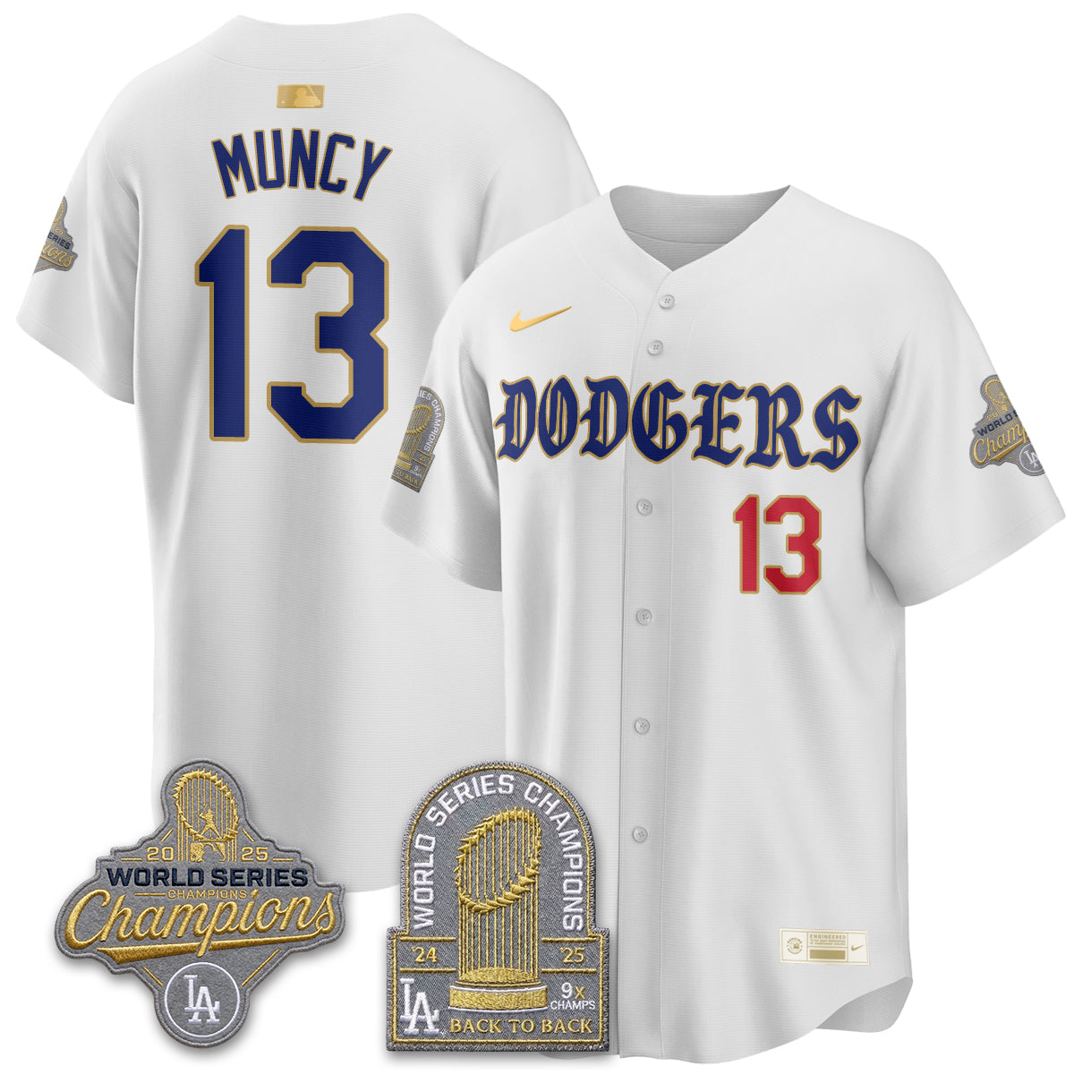 Los Angeles Dodgers Vapor Limited Jersey - Back to Back 9x Champs - All Stitched