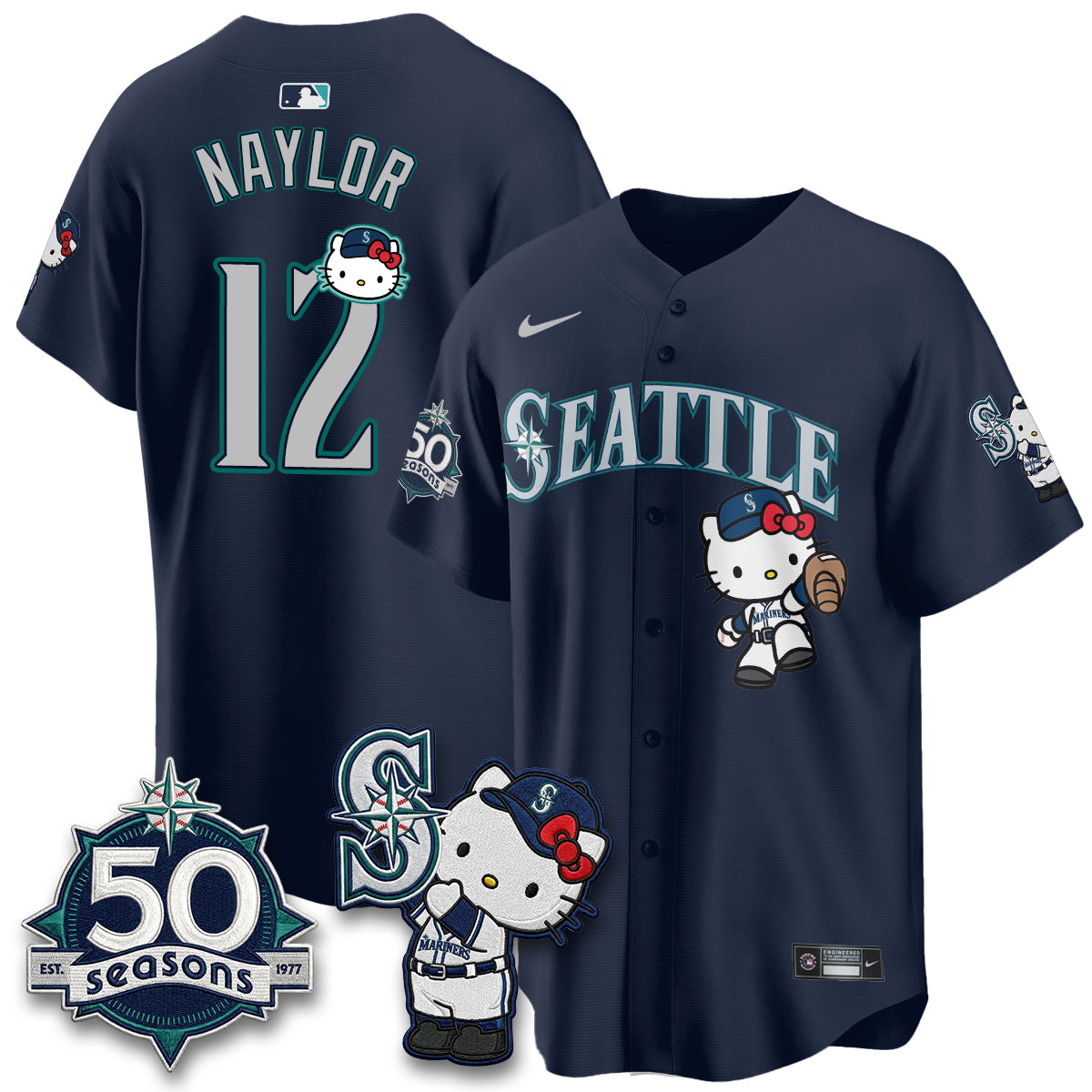 Seattle Mariners x Meow KT Night Limited Jersey - All Stitched V2