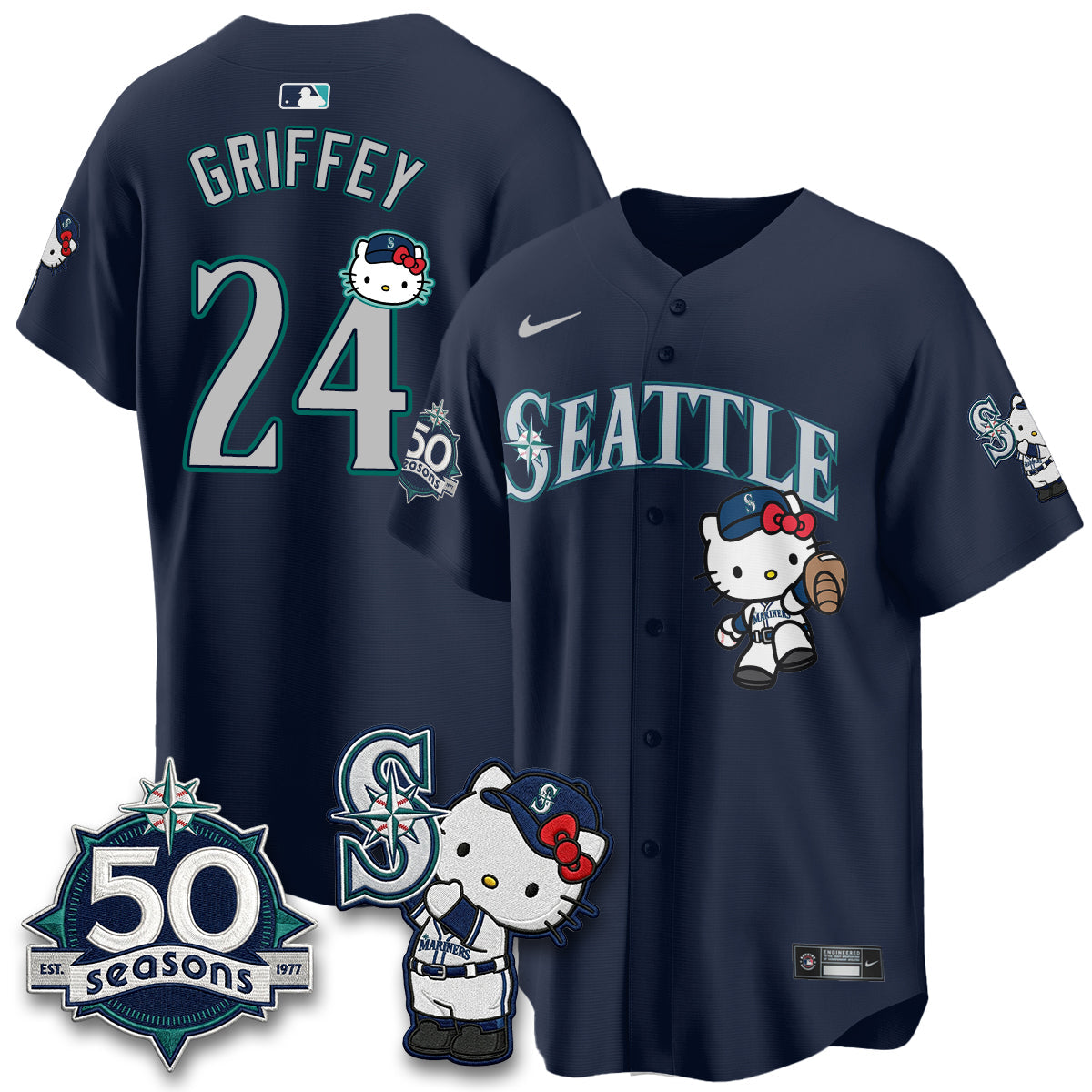 Seattle Mariners x Meow KT Night Limited Jersey - All Stitched V2