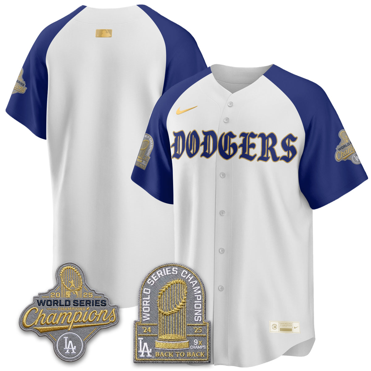 Los Angeles Dodgers Vapor Limited Jersey - Back to Back 9x Champs - All Stitched