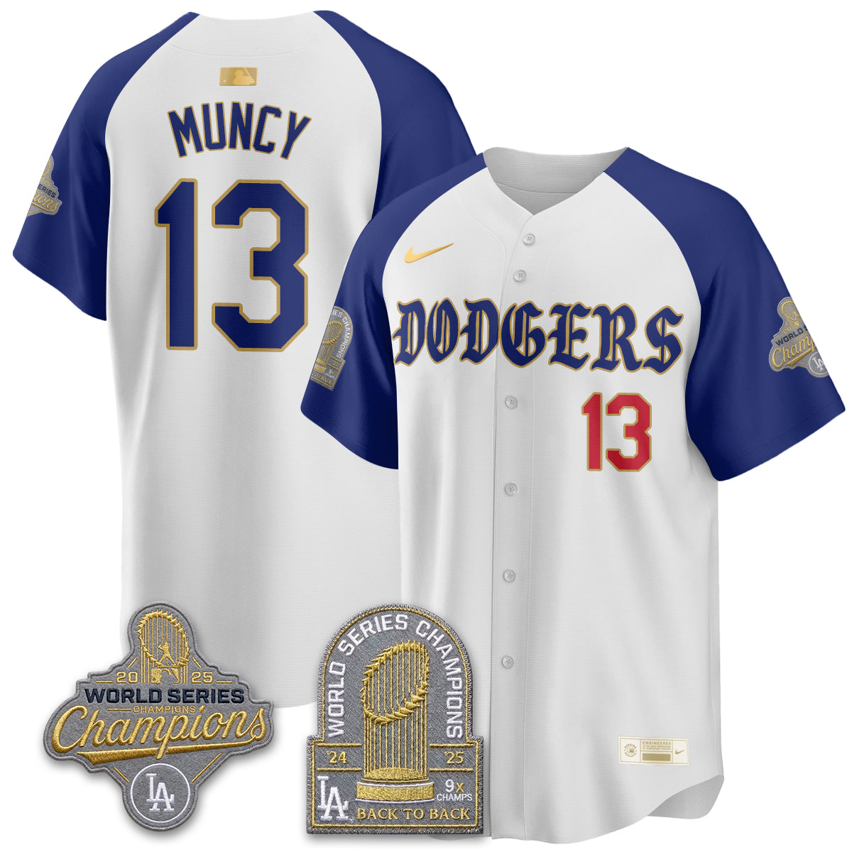 Los Angeles Dodgers Vapor Limited Jersey - Back to Back 9x Champs - All Stitched