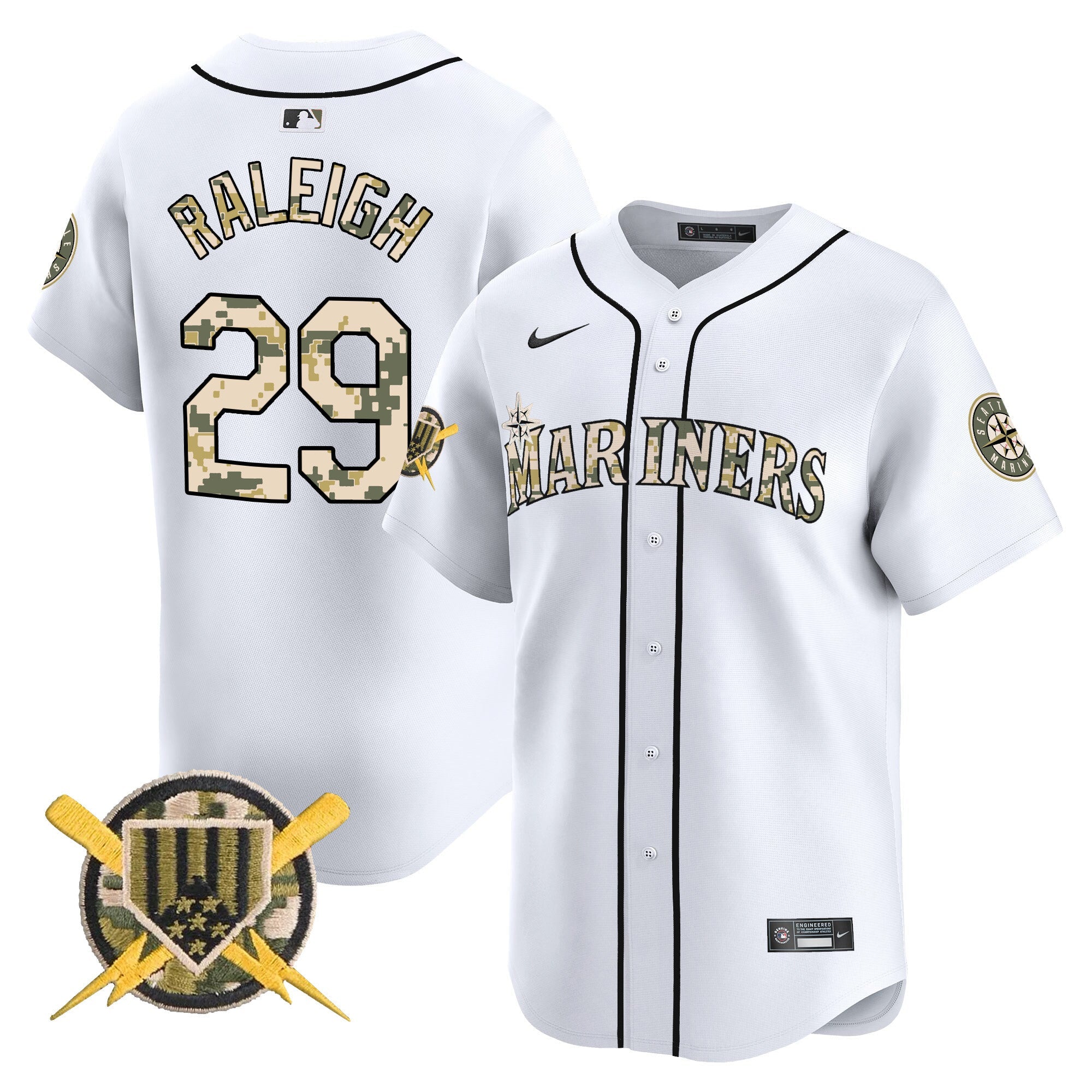 Seattle Mariners Armed Forces Day Vapor Premier Limited Jersey - All Stitched
