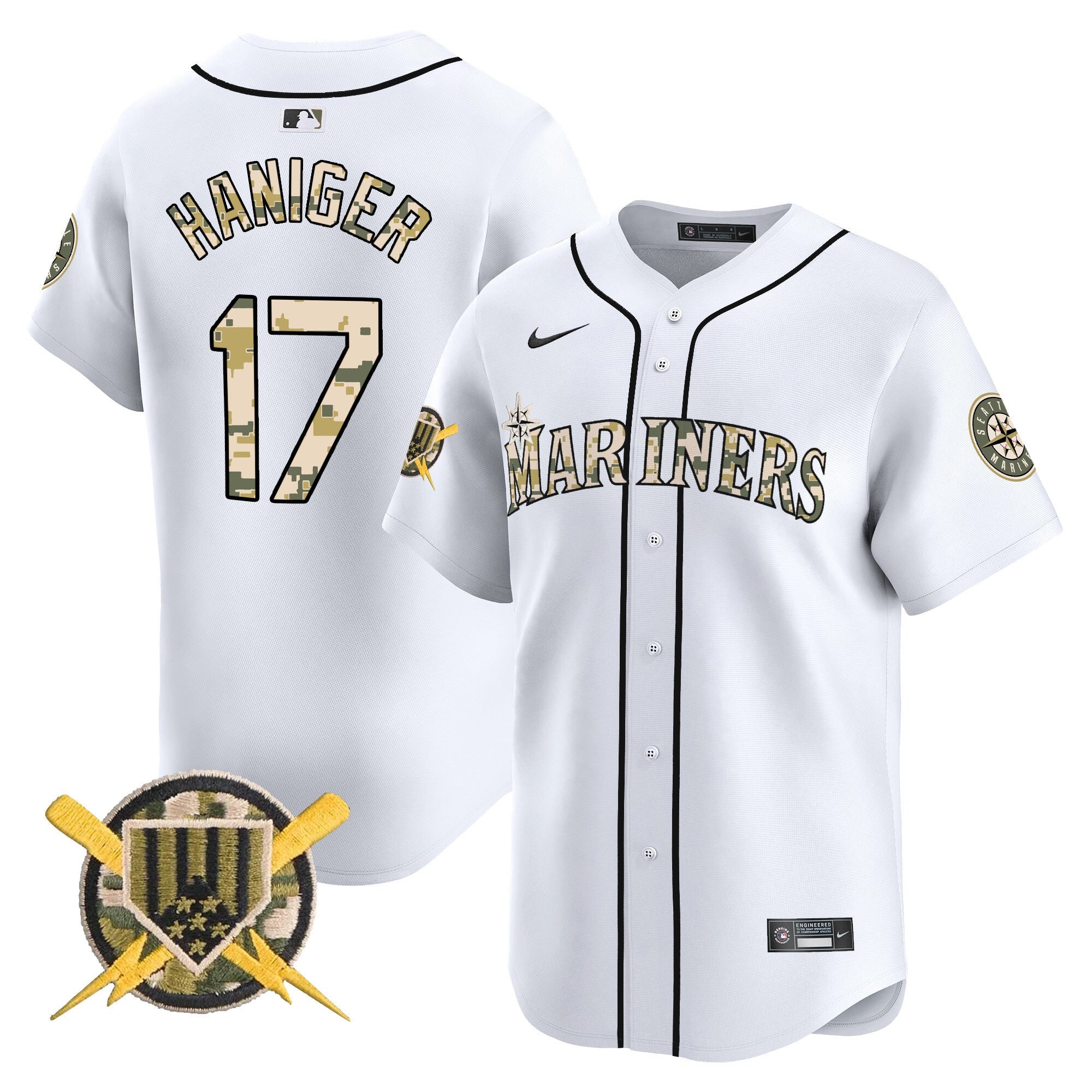 Seattle Mariners Armed Forces Day Vapor Premier Limited Jersey - All Stitched
