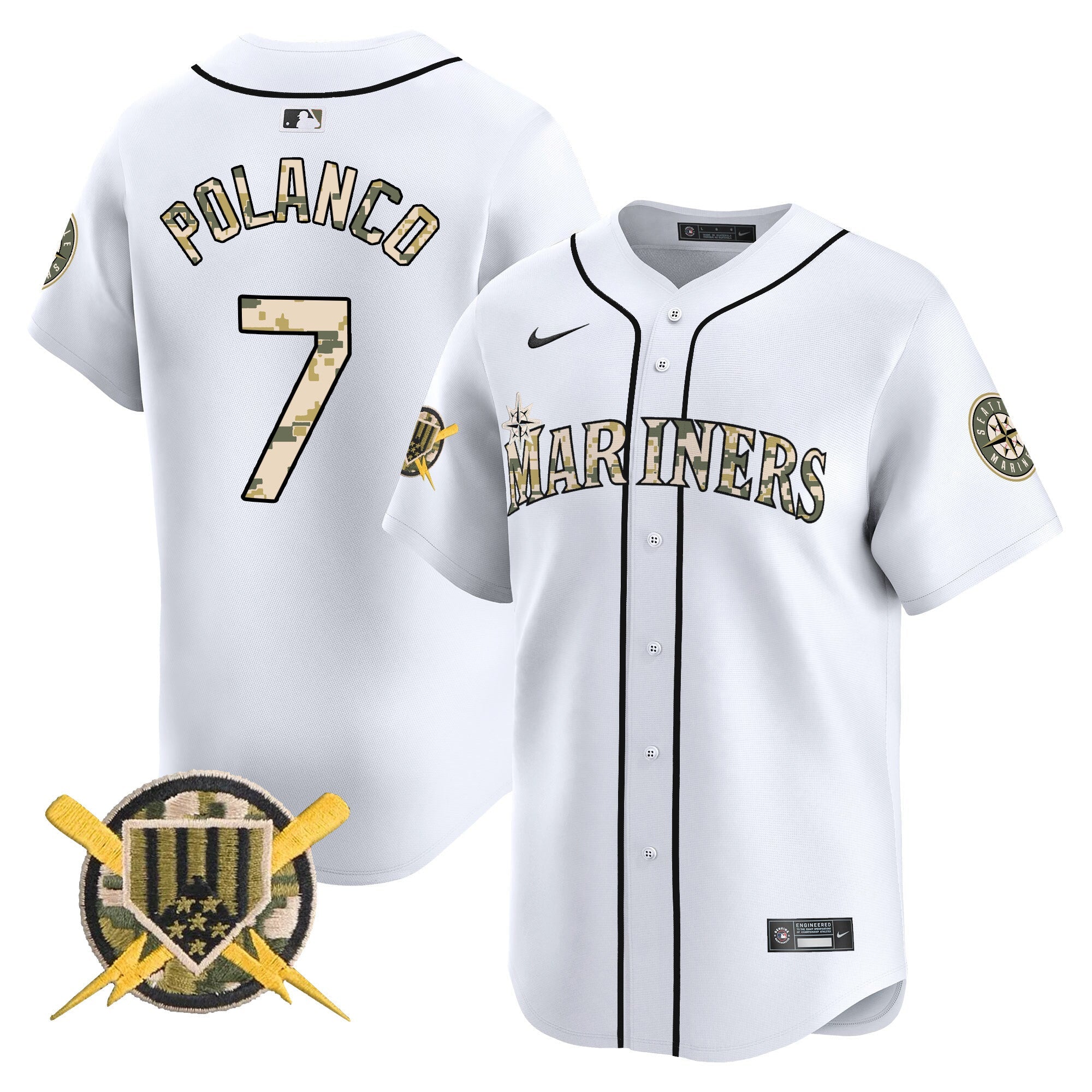 Seattle Mariners Armed Forces Day Vapor Premier Limited Jersey - All Stitched