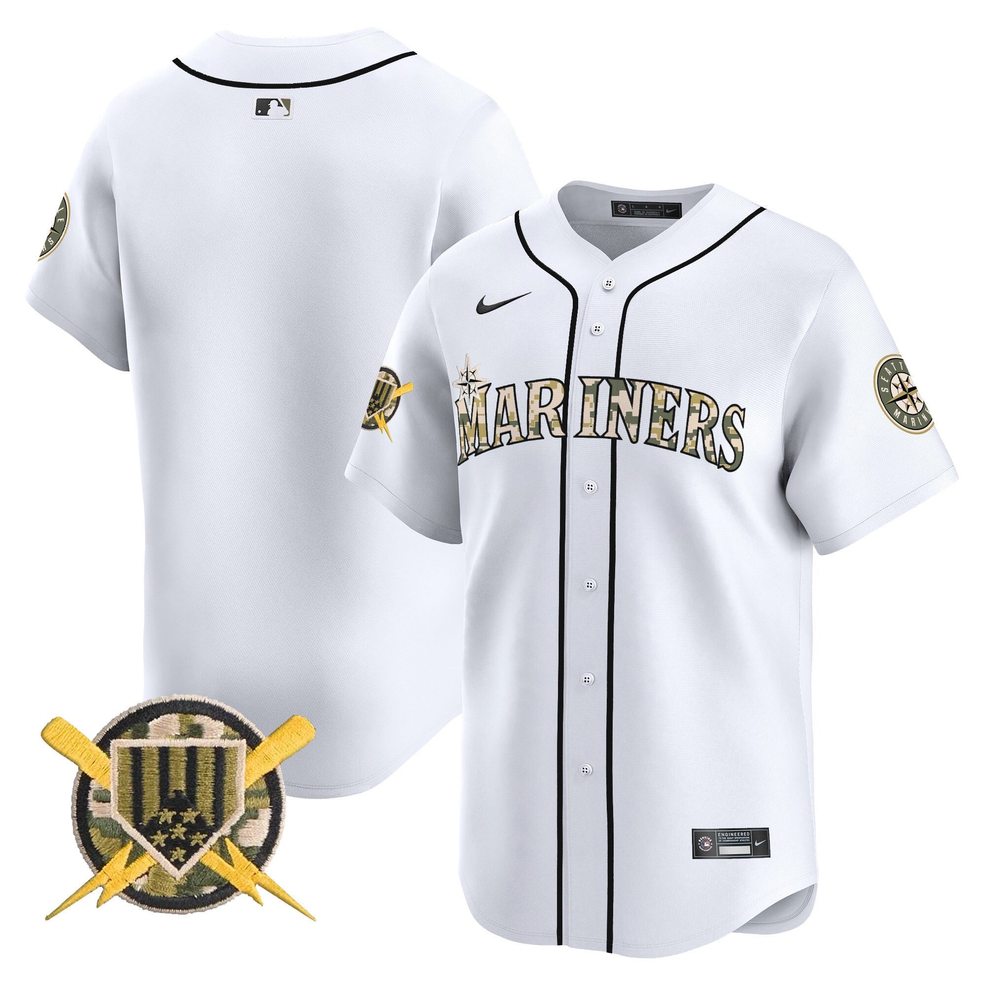Seattle Mariners Armed Forces Day Vapor Premier Limited Jersey - All Stitched