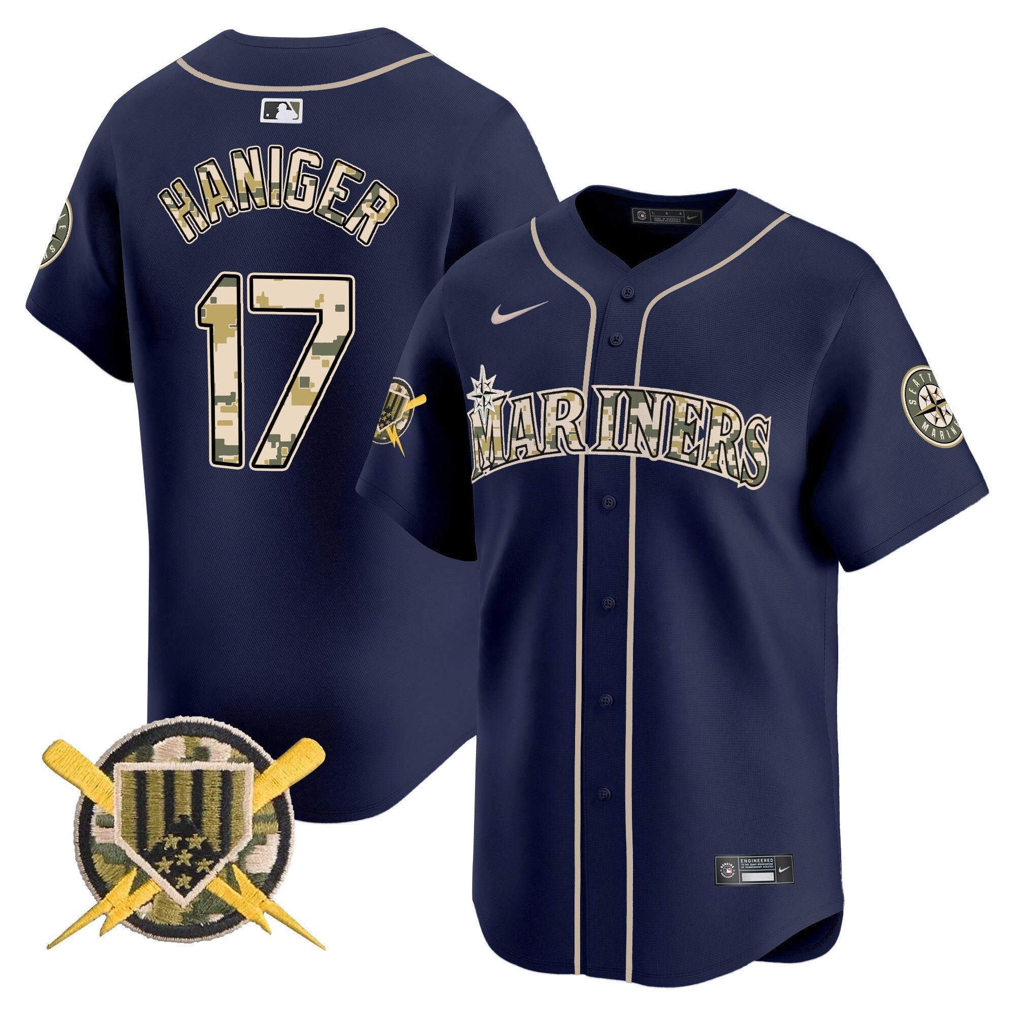 Seattle Mariners Armed Forces Day Vapor Premier Limited Jersey - All Stitched