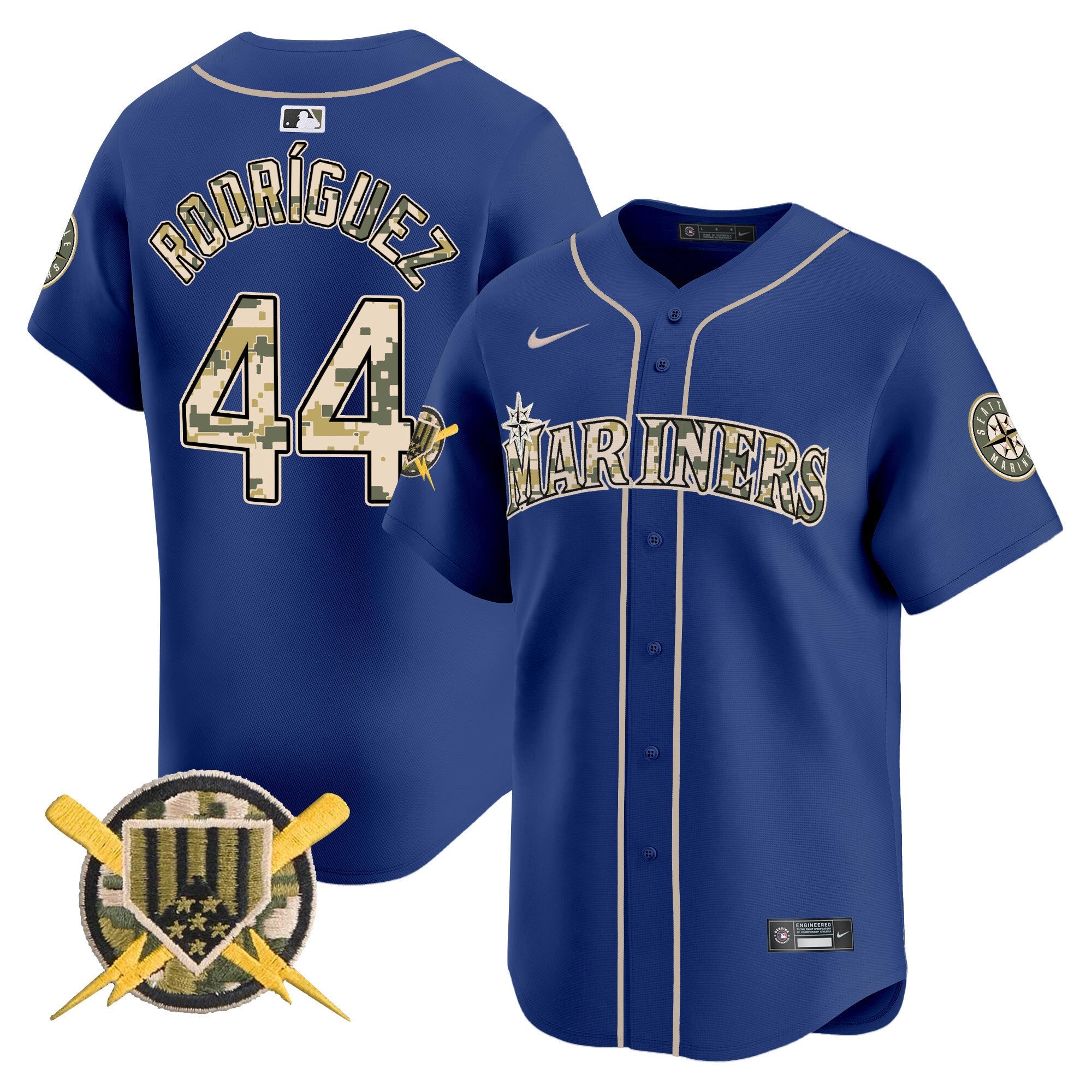 Seattle Mariners Armed Forces Day Vapor Premier Limited Jersey - All Stitched
